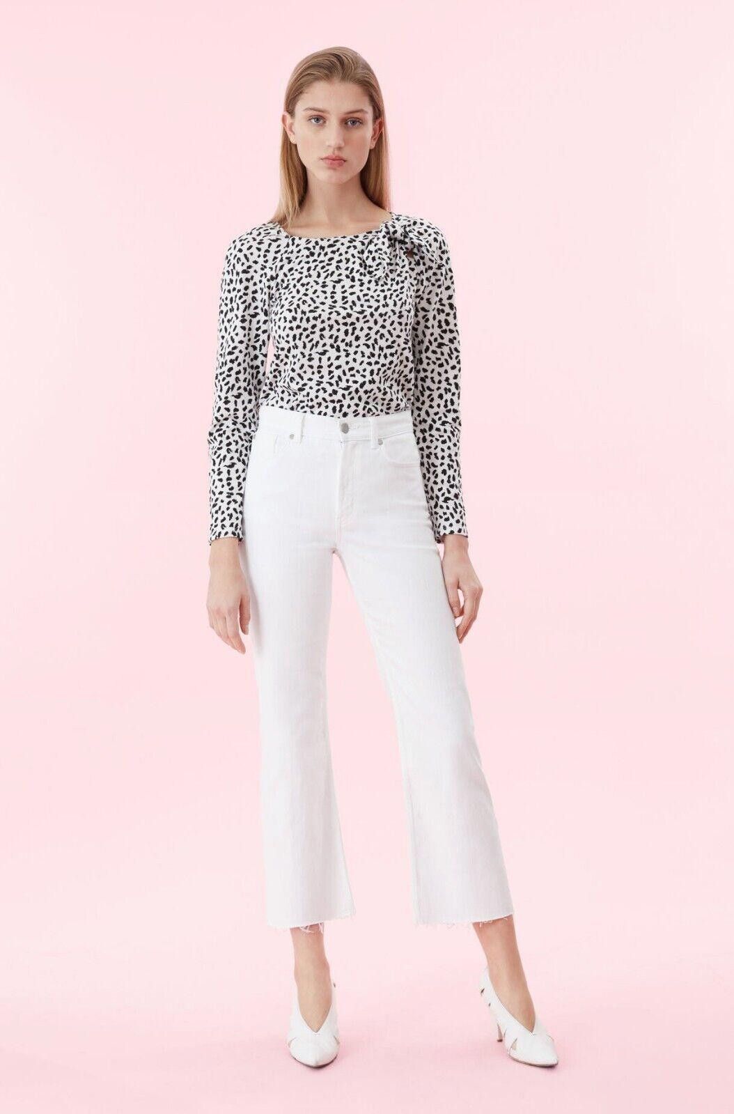 Designer La Vie Rebecca Taylor Ines Kick Bootcut Jeans In Milk 30 Size 30" / US 8 / IT 44 - 1 Thumbnail