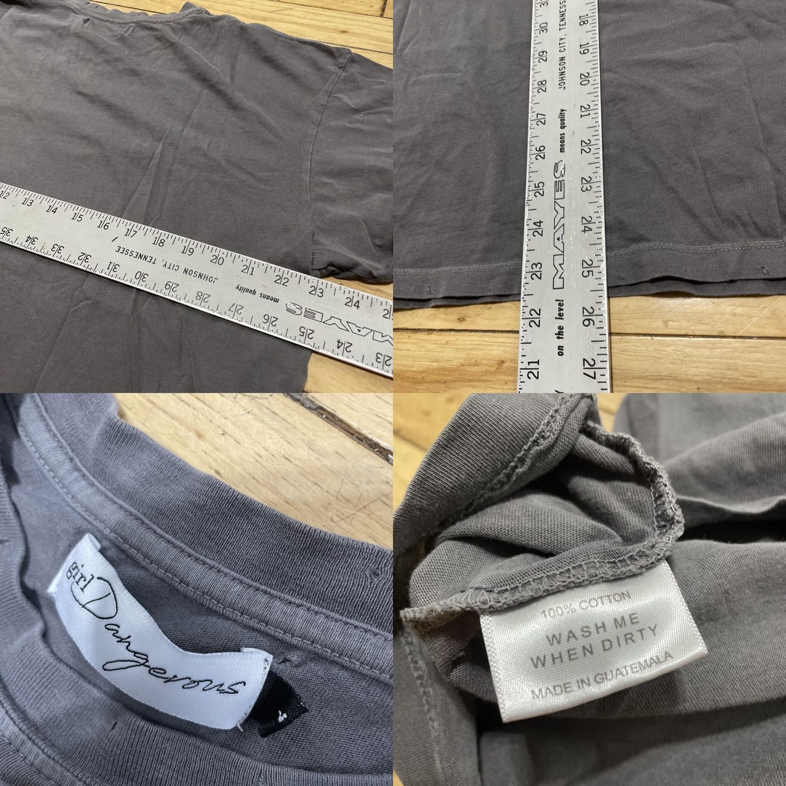 Vintage Girl Dangerous Leo Distressed Dark Astrology Gray T-Shirt Adult Large Regular Cotton Short Sleeve Crew Neck Pullover Basic Bohemian Hippie Size L / US 10 / IT 46 - 8 Thumbnail