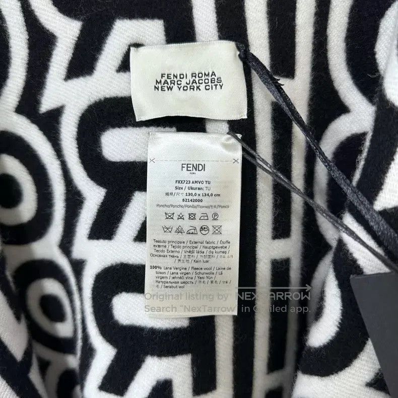 Fendi Fendi size 130*134cm Monogrammed Letter Logo Wool Shawl Size ONE SIZE - 4 Thumbnail