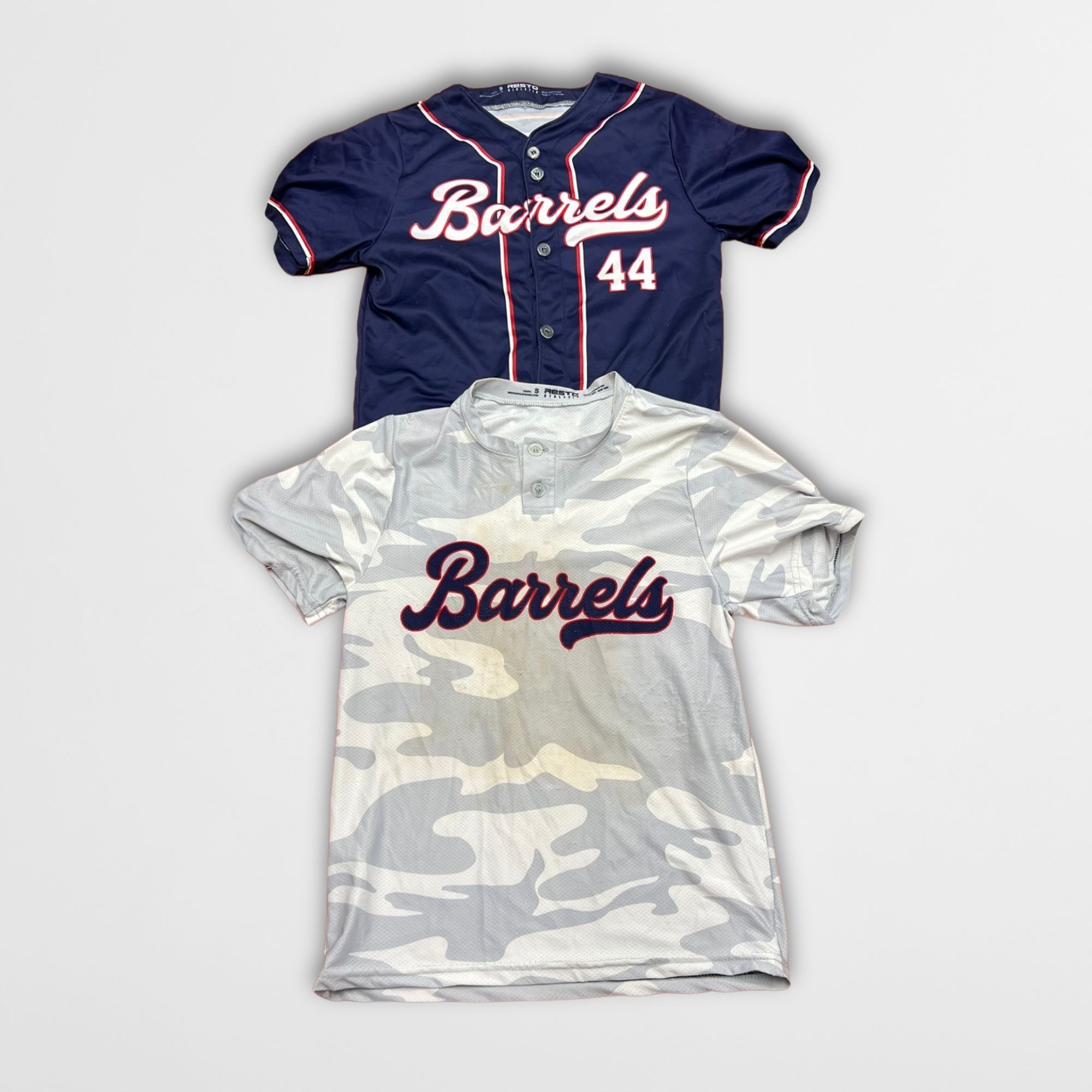 Other T'ם Resto Athlete Jersey – Barrels #44 Scher – Blue & White Size US S / EU 44-46 / 1 - 2 Thumbnail