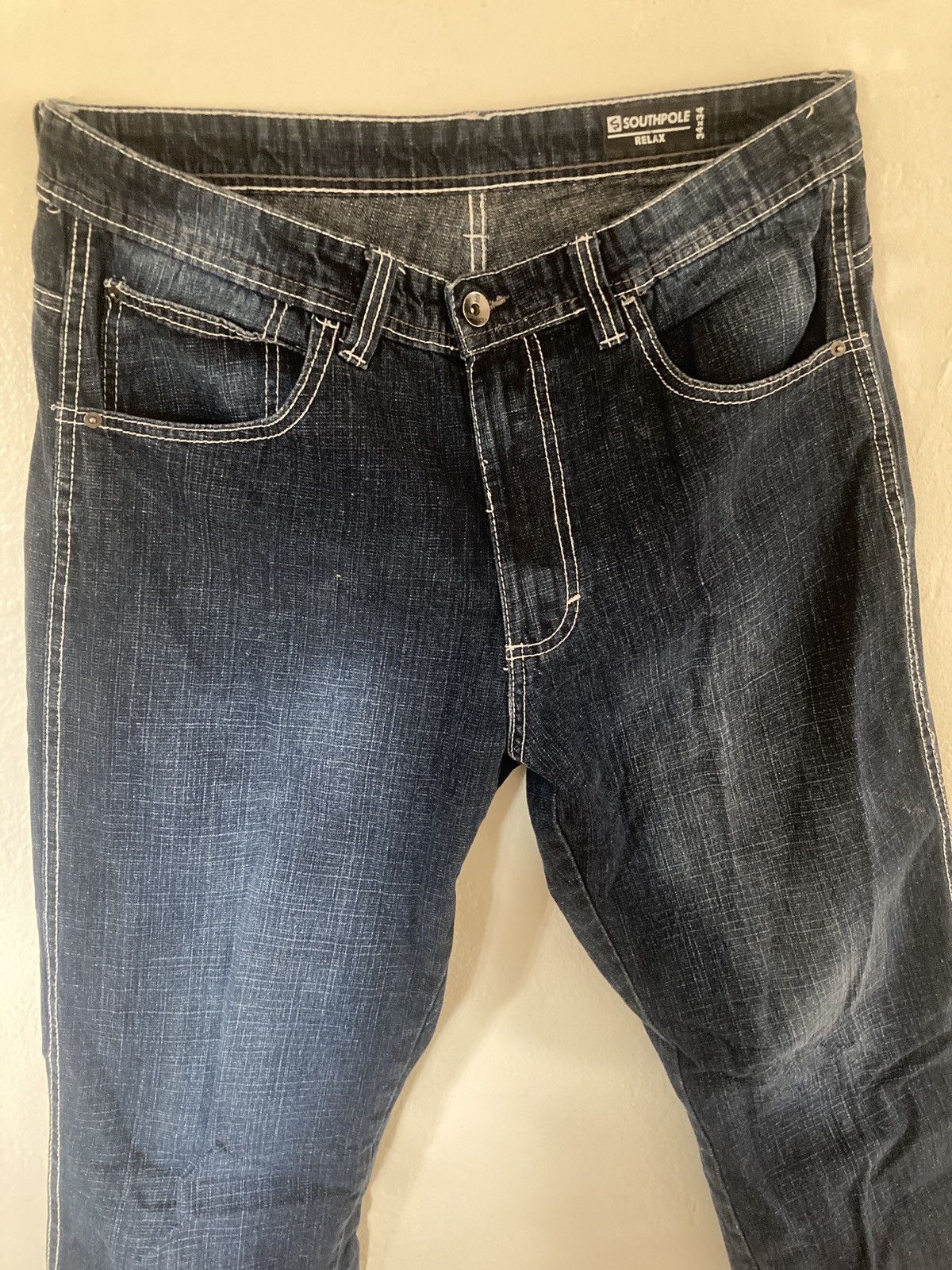 Southpole × Vintage Y2K southpole relaxed fit contrast stitch blue jeans Size US 34 / EU 50 - 1 Thumbnail