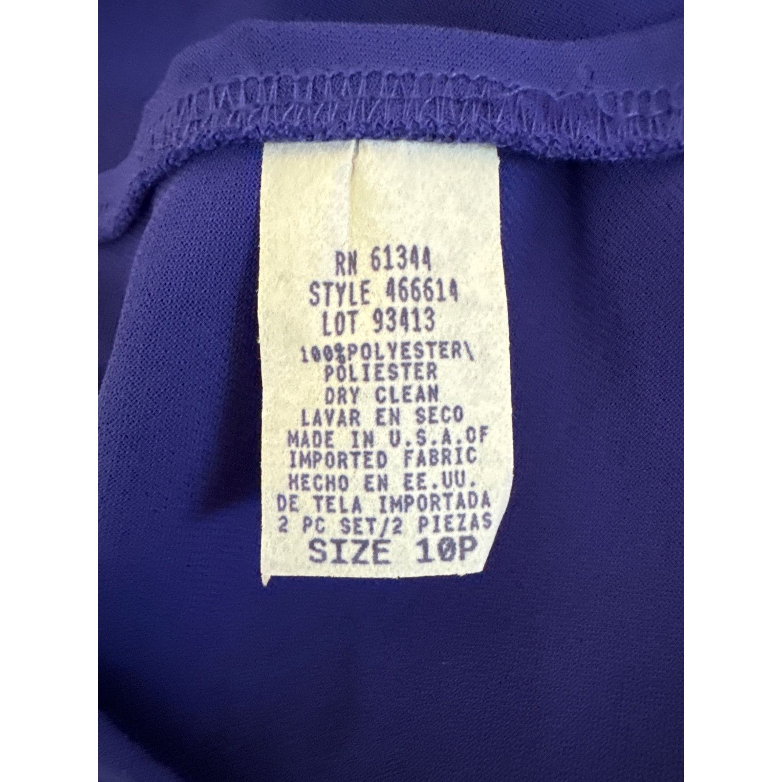 Other NWT SL Fashions 10P Purple Chiffon 2 Piece Dress Skirt & Top Size L / US 10 / IT 46 - 10 Thumbnail