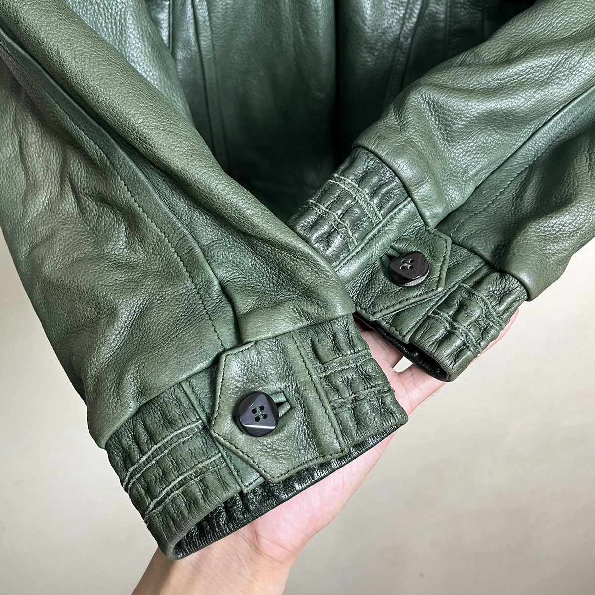 Zilli Vintage Zilli France Odessa Green Deerskin Leather Jacket Size US XXL / EU 58 / 5 - 7 Thumbnail