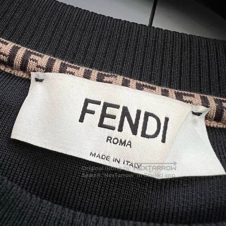 Fendi Fendi Black Crewneck Long Sleeve Sweater Size L / US 10 / IT 46 - 2 Thumbnail
