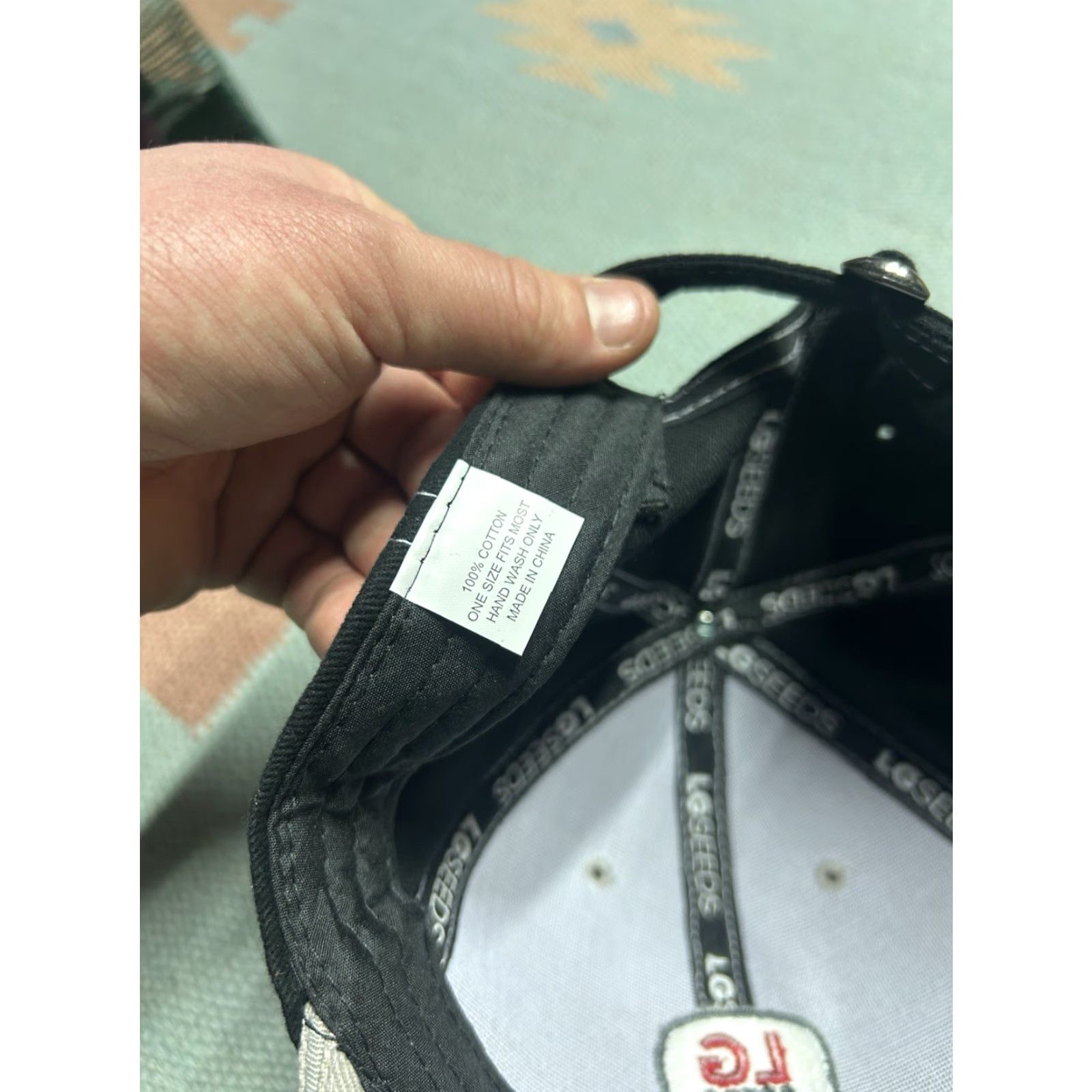 Vintage **ADJUSTABLE EMBRODIRY BLACK LG SEEDS STRAPBACK HAT CAP** User: **ADJUSTABLE EMBROIDERED LG SEEDS BLACK STRAPBACK HAT CAP** Size ONE SIZE - 7 Thumbnail