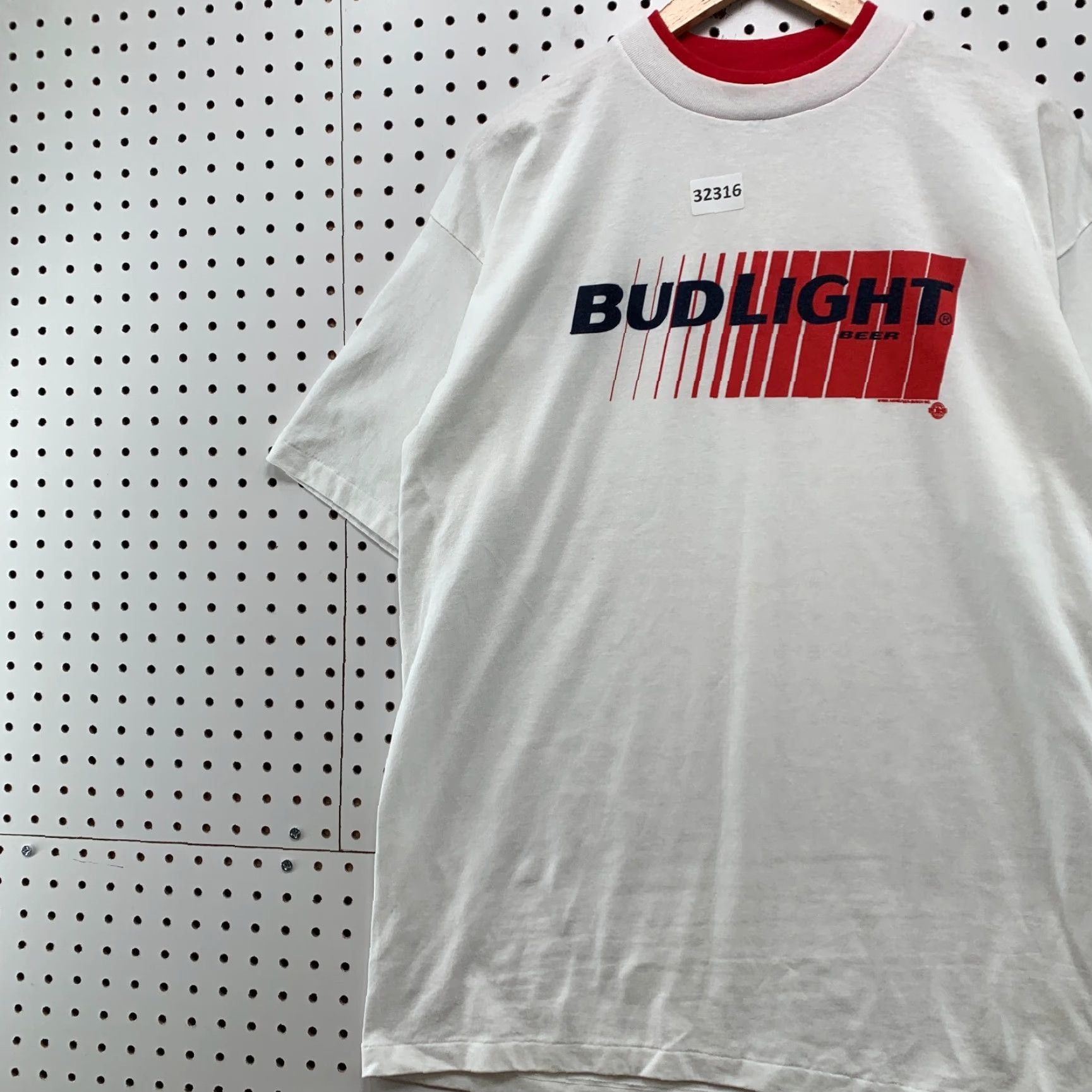 Vintage Vintage Bud Light Shirt Mens XL White 90s USA Red Graphic Single Stitch Tee Size US XL / EU 56 / 4 - 3 Thumbnail