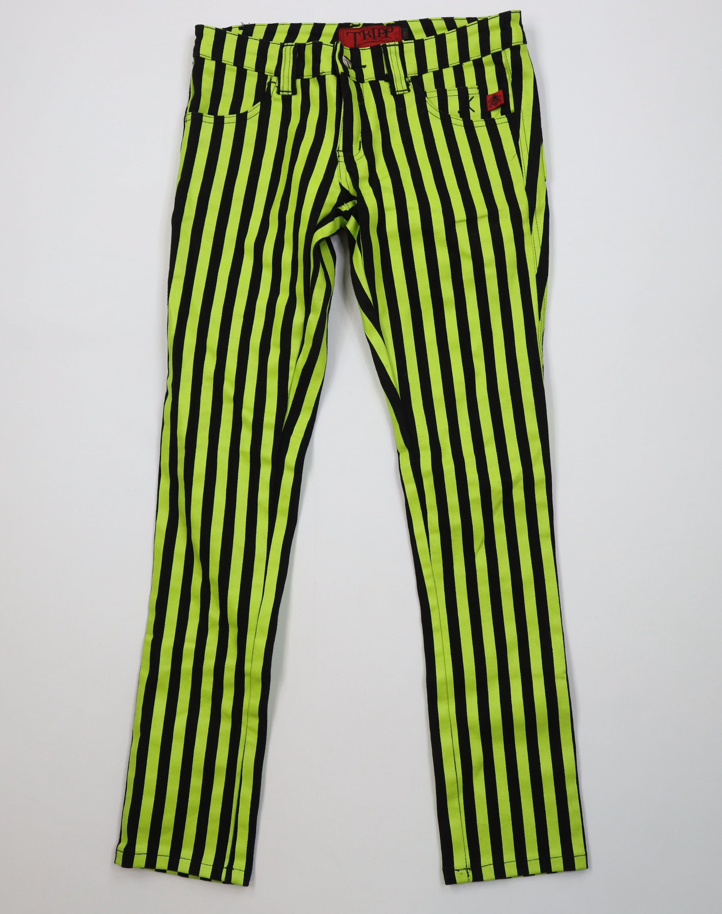 Vintage Vintage 90s Y2K Tripp NYC Striped Skinny Leg Jeans Stretch Size 28" / US 6 / IT 42 - 1 Thumbnail