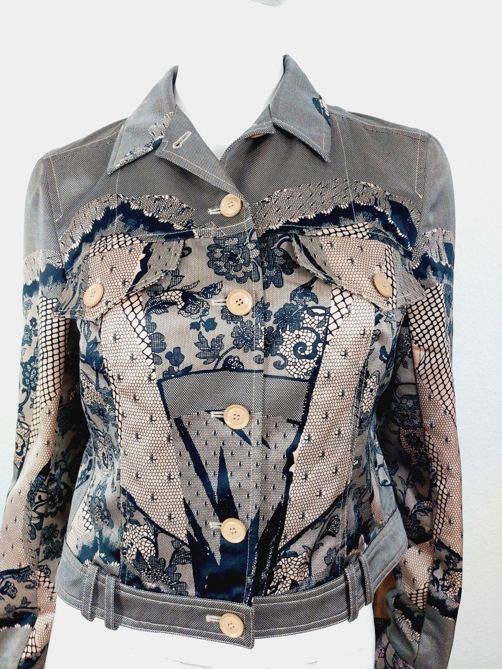 Dior Christian Dior 2006 Runway Optical Corset Lace Trompe jacket Size M / US 6-8 / IT 42-44 - 6 Thumbnail
