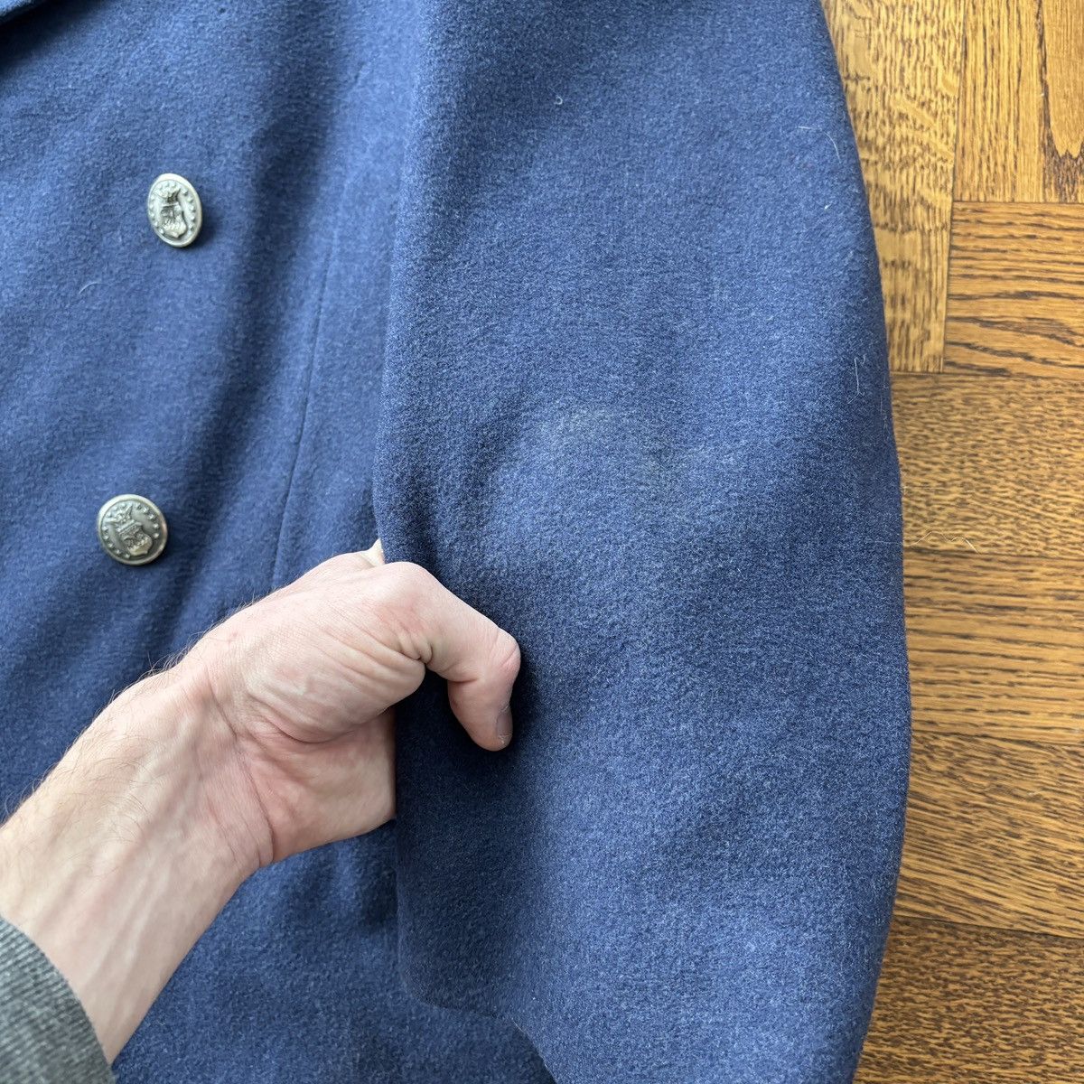 Vintage 1960s USAF Overcoat Vintage Wool Jacket Pembroke Trench 60s Size US S / EU 44-46 / 1 - 15 Thumbnail