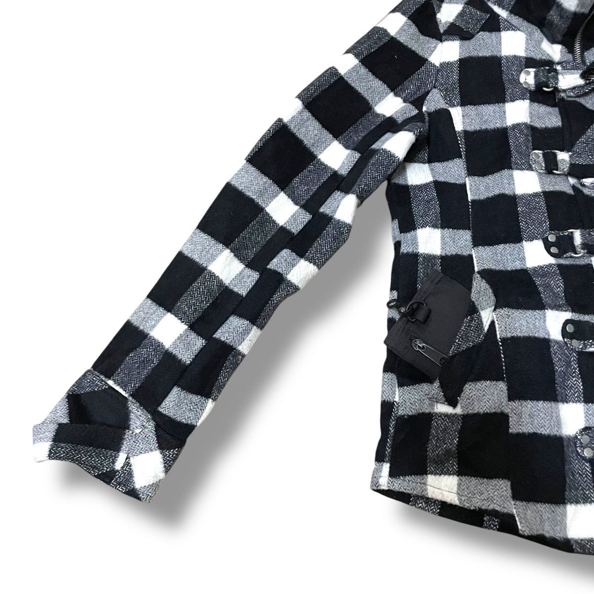 Le Grande Bleu (L.G.B.) 🇯🇵 BACKS BUCKLE FULL ZIP CHECKERED PUNK AVANT GARDE JACKET Size US M / EU 48-50 / 2 - 5 Thumbnail