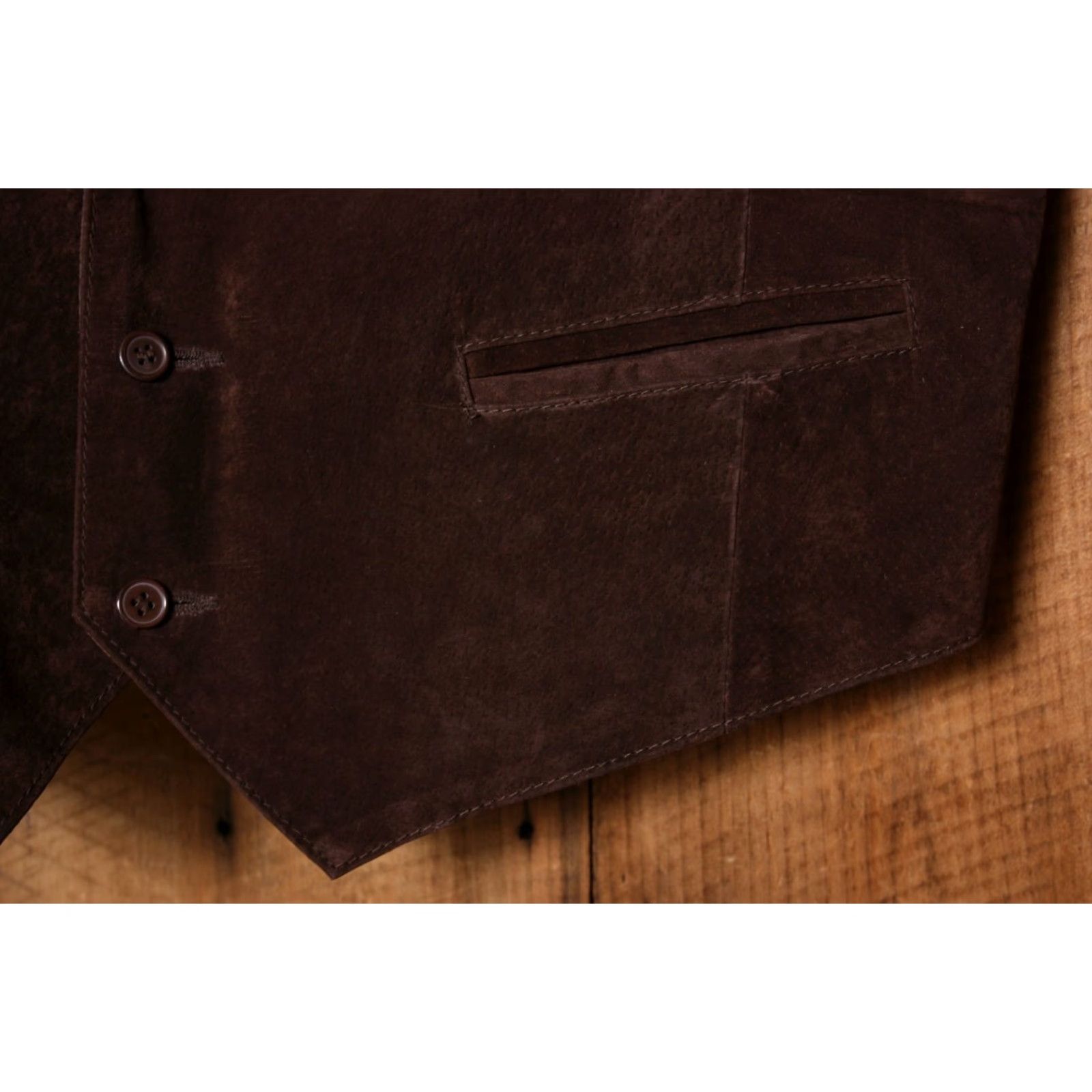 Vintage VINTAGE Permit Platinum Vest Shirt Mens L Brown Suede Satin Back Waistcoat Gilet Modern Western Style 90s Mens? Size US L / EU 52-54 / 3 - 3 Thumbnail