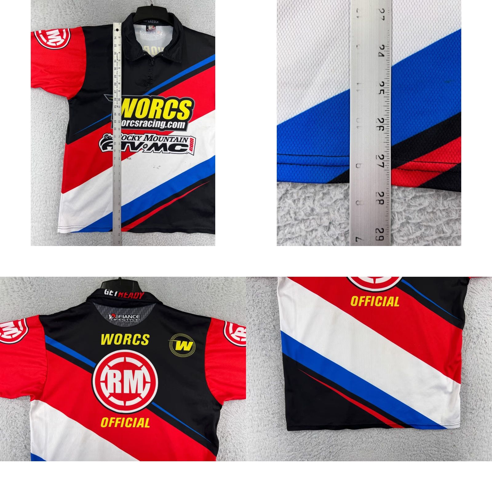 Vintage Worcs Racing Mens Jersey L Shirt USA 90s Vintage Collared Short Sleeve Red Black Blue Embroidered Logo Size US L / EU 52-54 / 3 - 9 Thumbnail