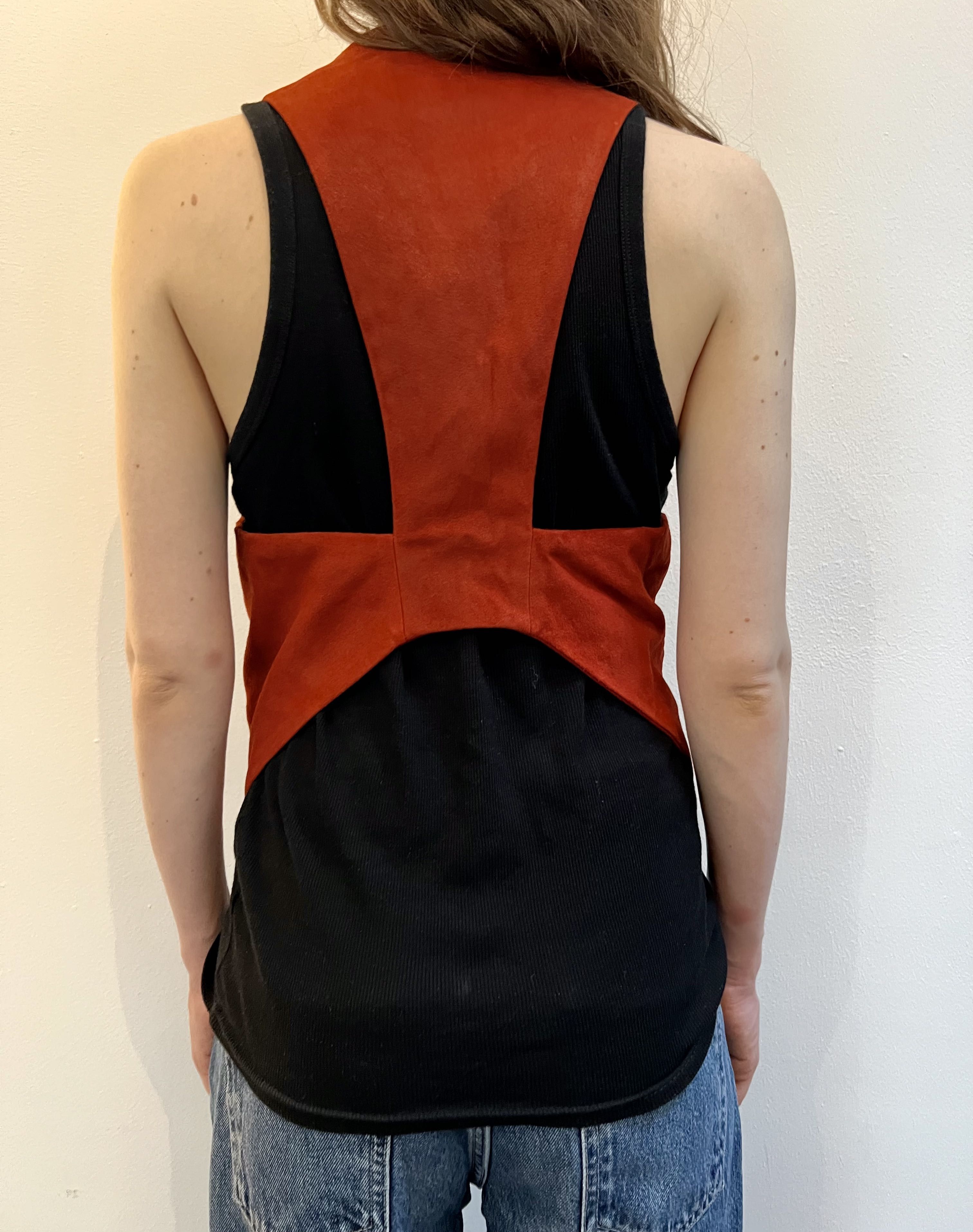 Ann Demeulemeester Suede Leather tailored Waistcoat Size XS / US 0-2 / IT 36-38 - 7 Thumbnail
