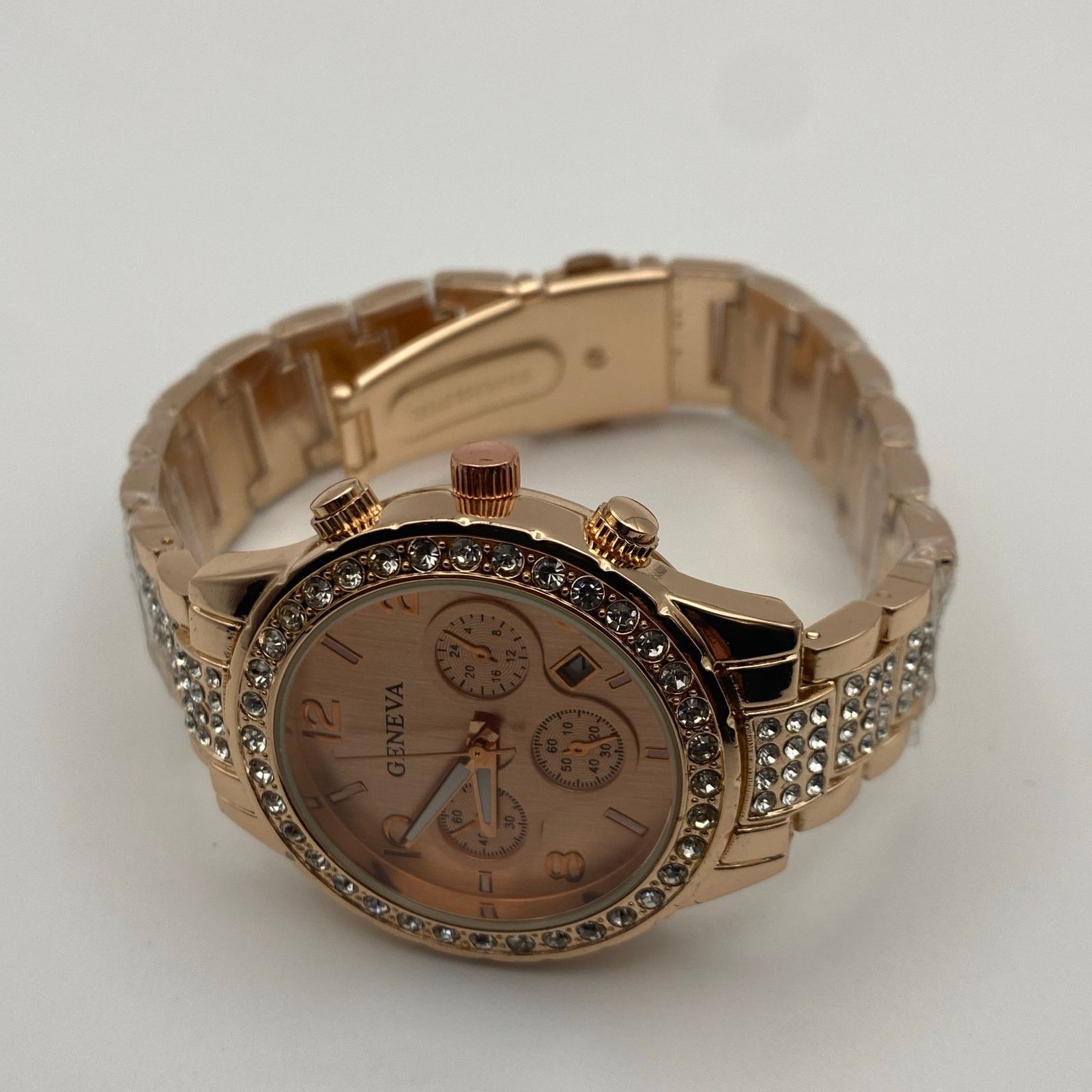Other Elegant Geneva Platinum Rose Gold Crystal Bezel Watch Size ONE SIZE - 4 Thumbnail