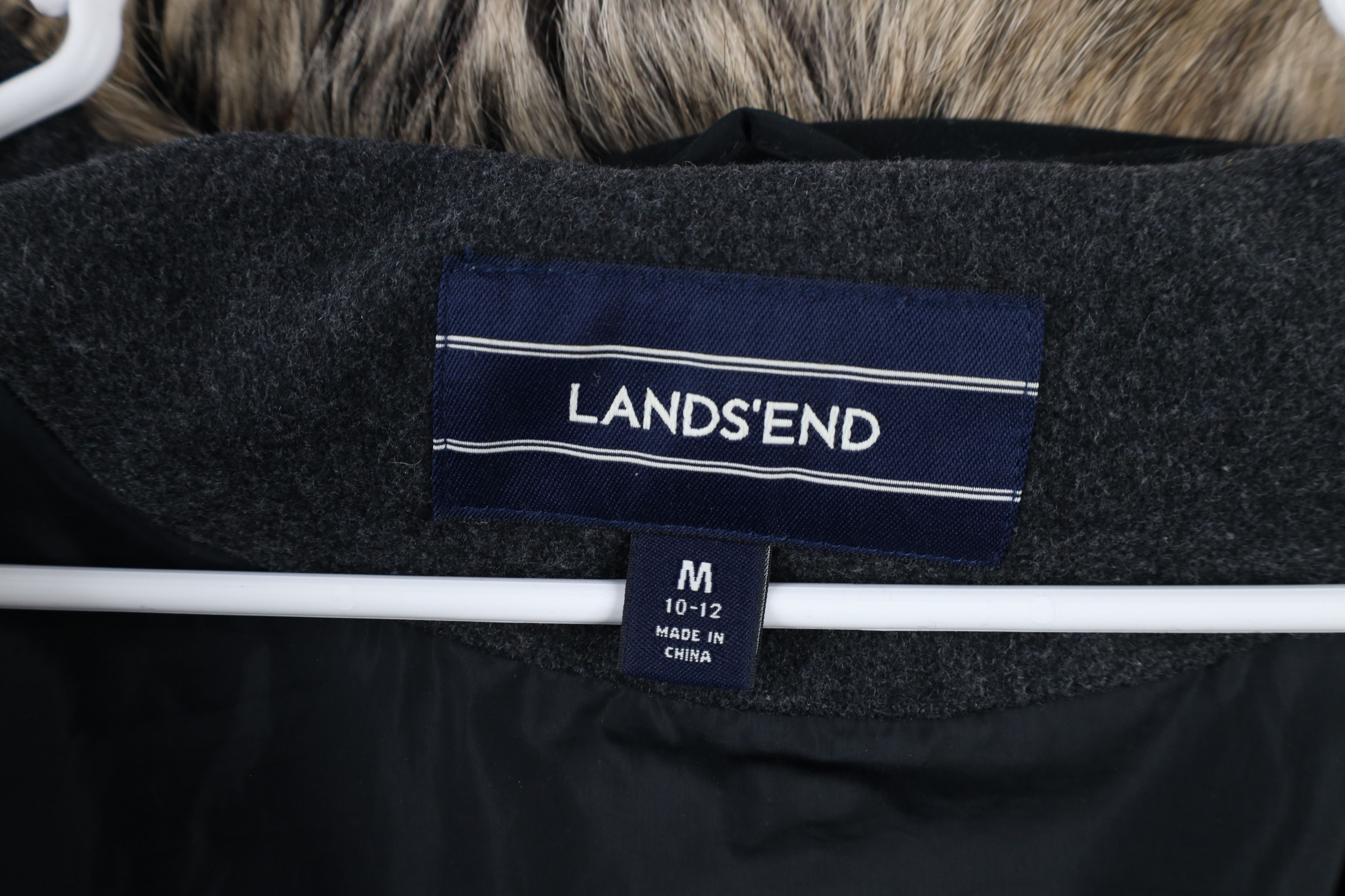 Lands' End × Vintage Lands End Wool Faux Fur Duck Down Hooded Jacket Coat Size M / US 6-8 / IT 42-44 - 10 Thumbnail