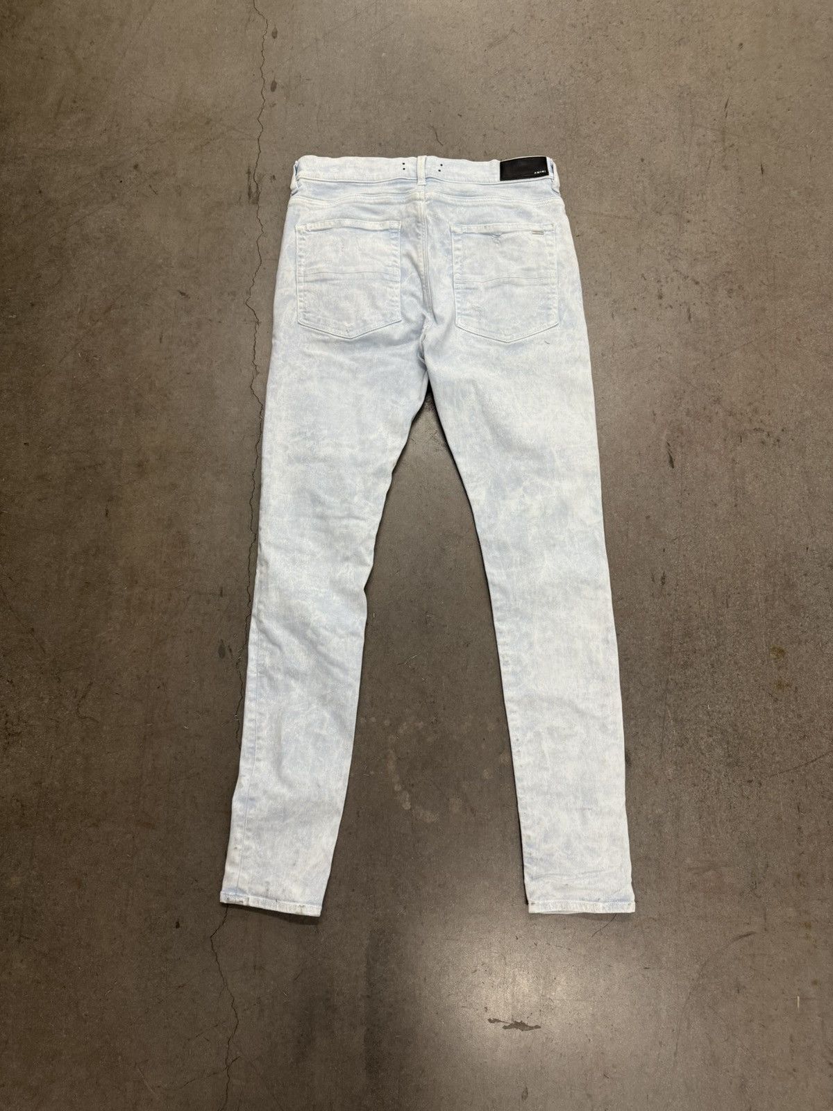 Amiri LIGHT BLUE SUEDE PATCH MX1 SKINNY JEANS Size US 34 / EU 50 - 2 Thumbnail