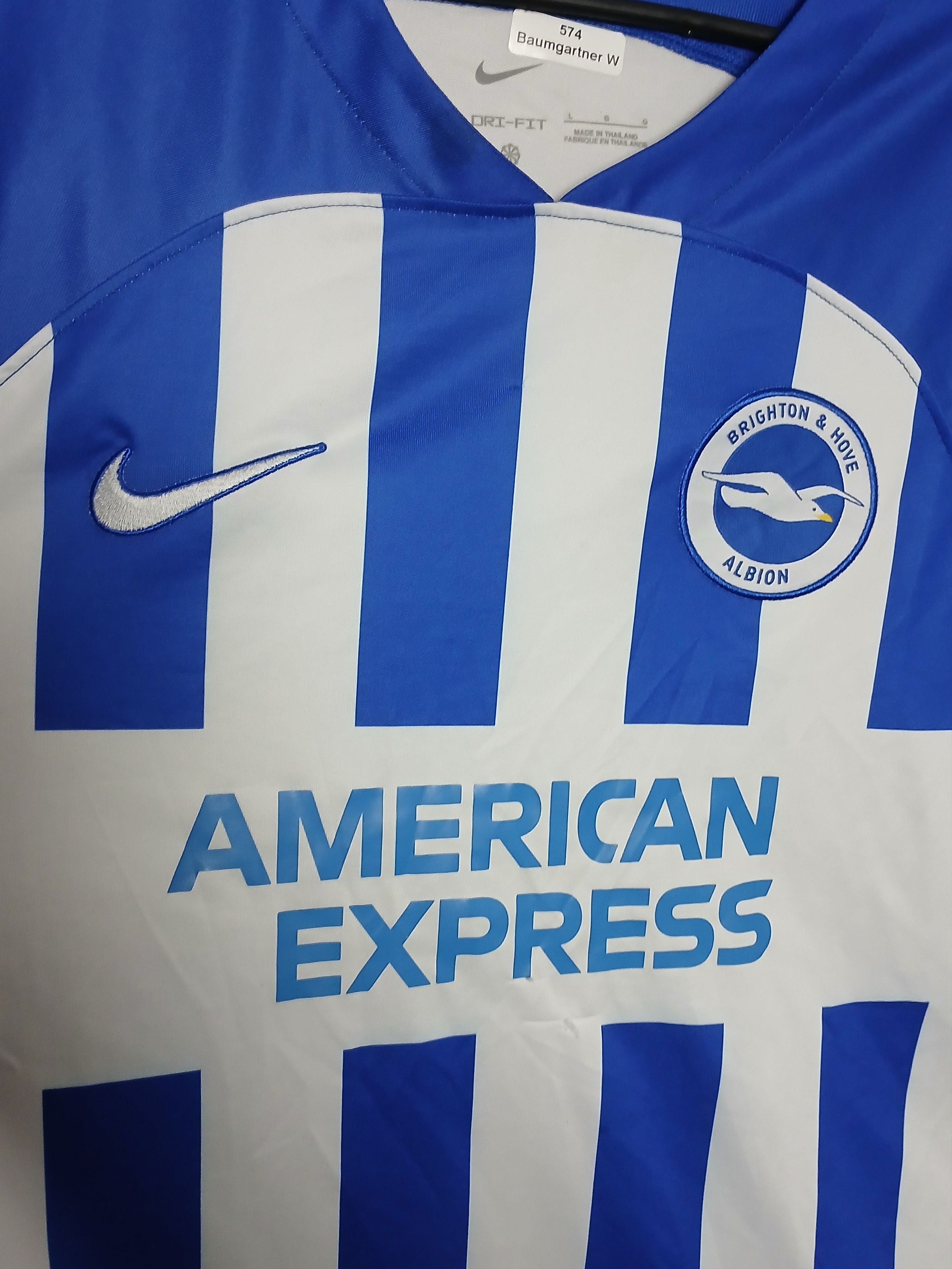 Nike Brighton & Hove Albion 23/24 Home Football Jersey T-Shirt Size US L / EU 52-54 / 3 - 2 Thumbnail