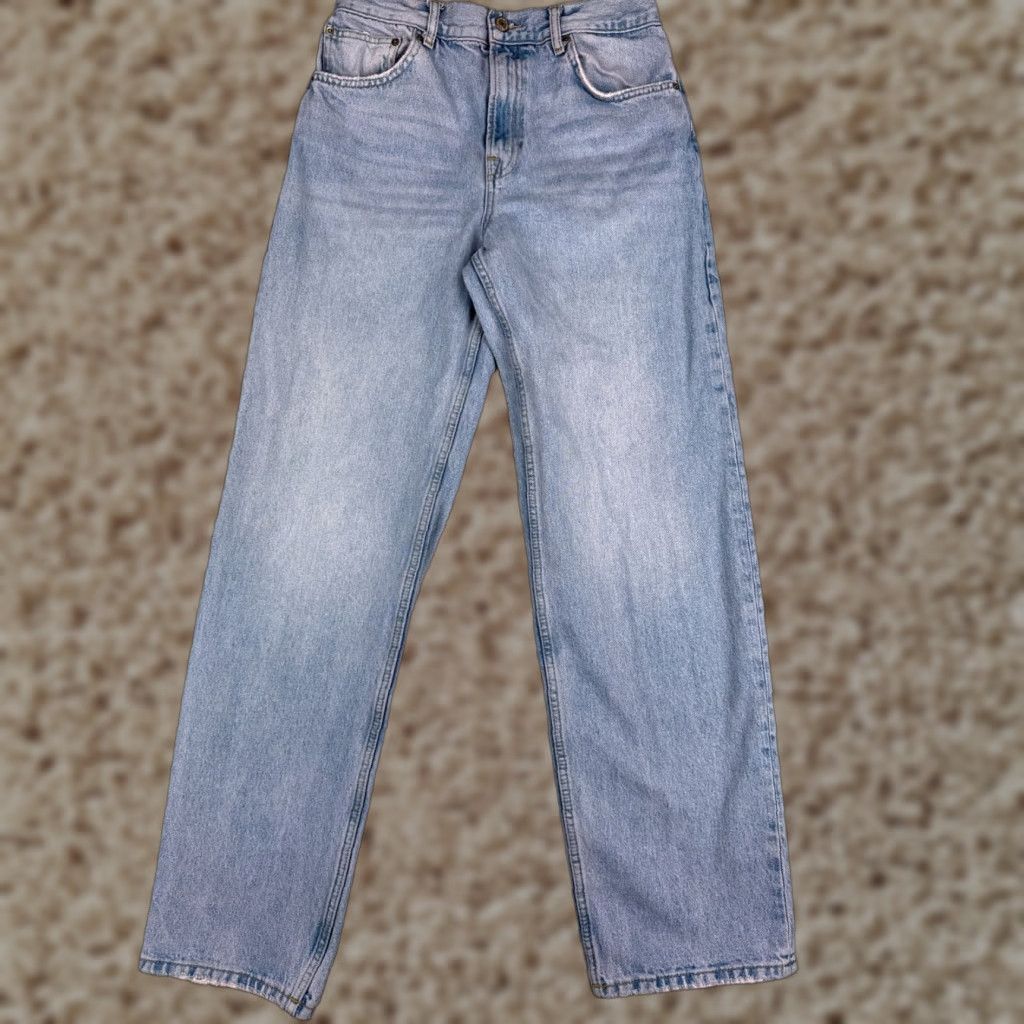 Zara Zara Jeans Womens 6 Blue Pink Denim Straight Leg High Rise Cotton Zip Fly 28x32 Jeans Womens 6 Pink Denim Zip Fly 28x32 90s Retro Designer Vintage No? Size 28" / US 6 / IT 42 - 1 Thumbnail