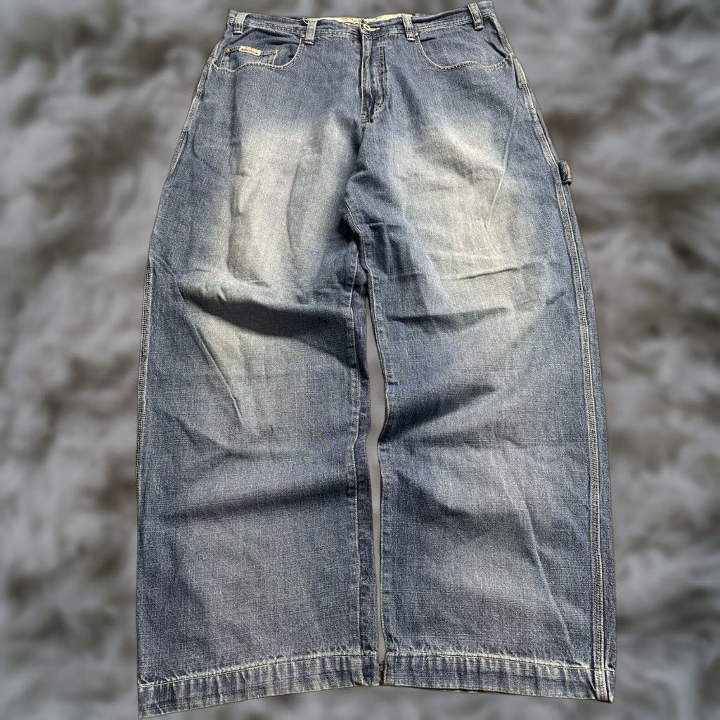 VINTAGE Pepe Jeans Mens 38x33 Jeans Wide-Leg 90s Hip Hop Grunge Baggy Denim Blue 5-Pocket Mens