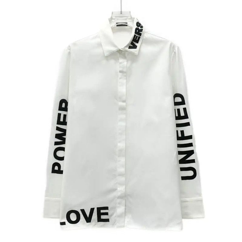 Versace Versace White Cotton Long Sleeve Men's Shirt 0089 Size US M / EU 48-50 / 2 - 1 Thumbnail
