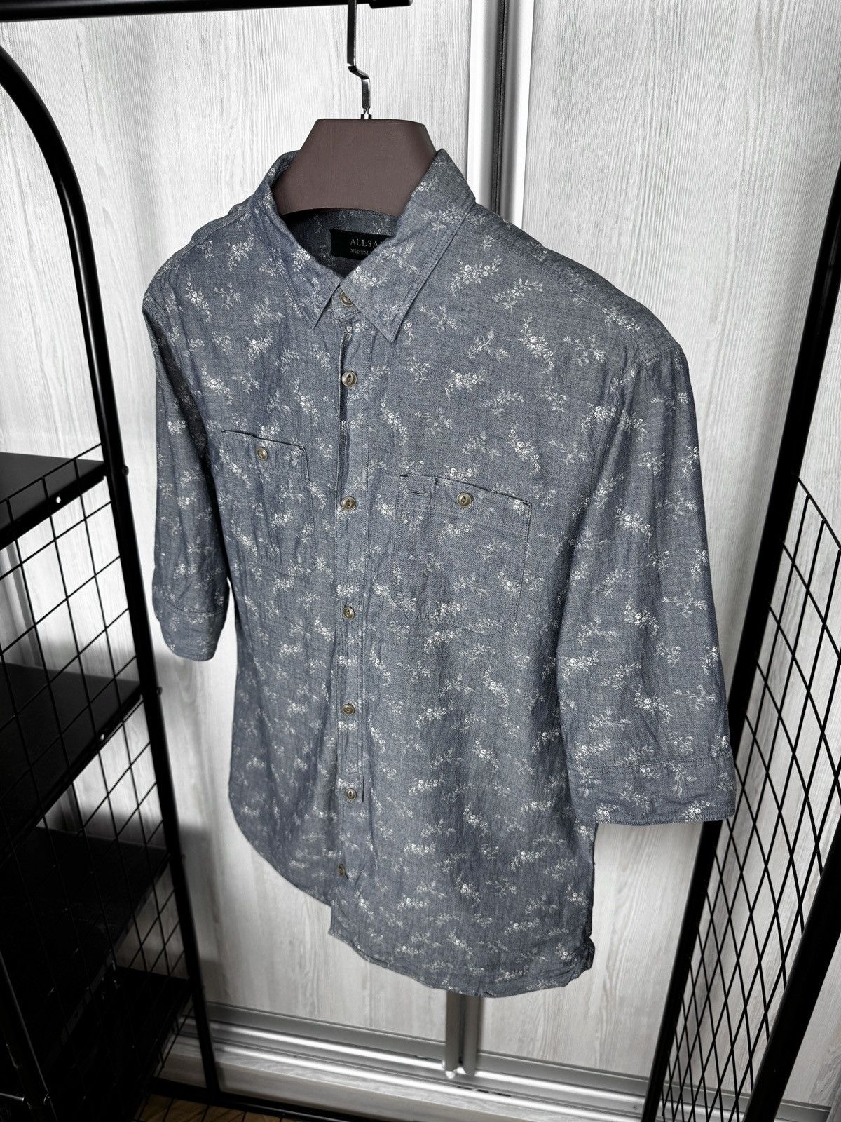 Allsaints AllSaints Shirt Floral Quincy Half Sleeve Button Up Flowers Size US M / EU 48-50 / 2 - 6 Thumbnail