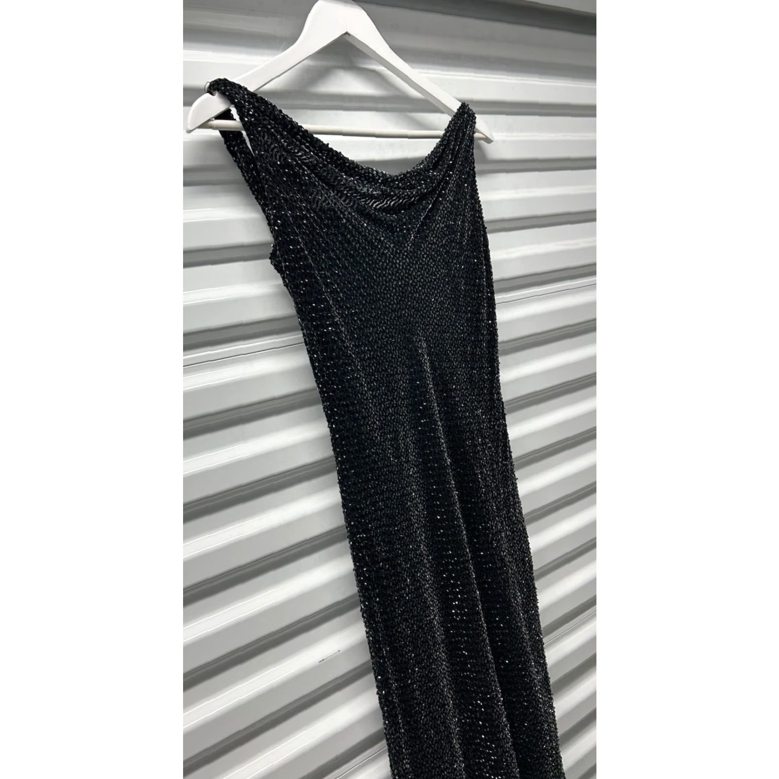 Vintage Women Barbara Katz Designer Gunmetal Sequin Formal Gown LongDress Size 6 Sequin Accents Ball Gown Long Sleeve Vintage Size M / US 6-8 / IT 42-44 - 3 Thumbnail