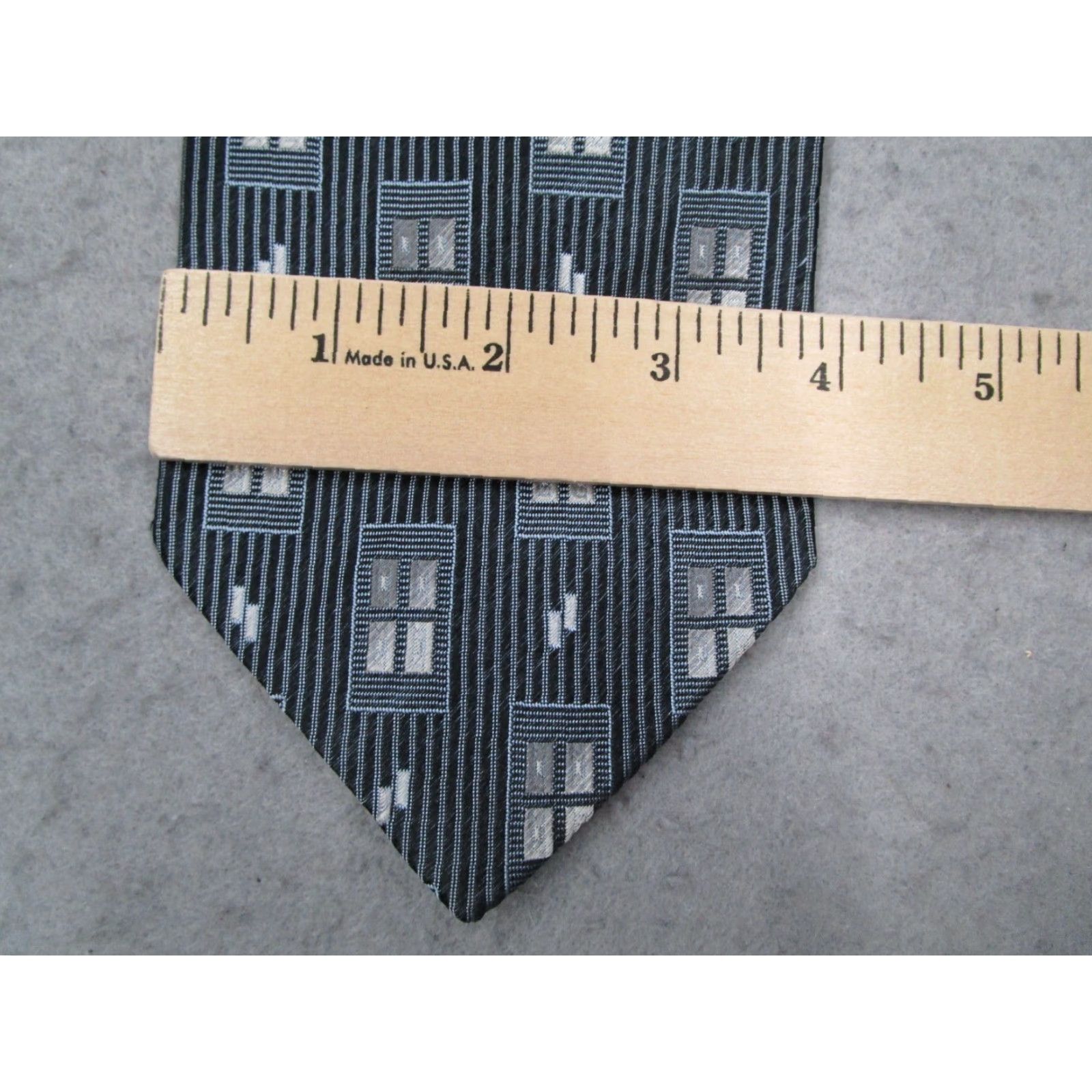 Vintage VINTAGE Luciano Gatti Men's Gray Silk Neck Tie 57-60" Textured Abstract Designer Italy Size ONE SIZE - 5 Thumbnail