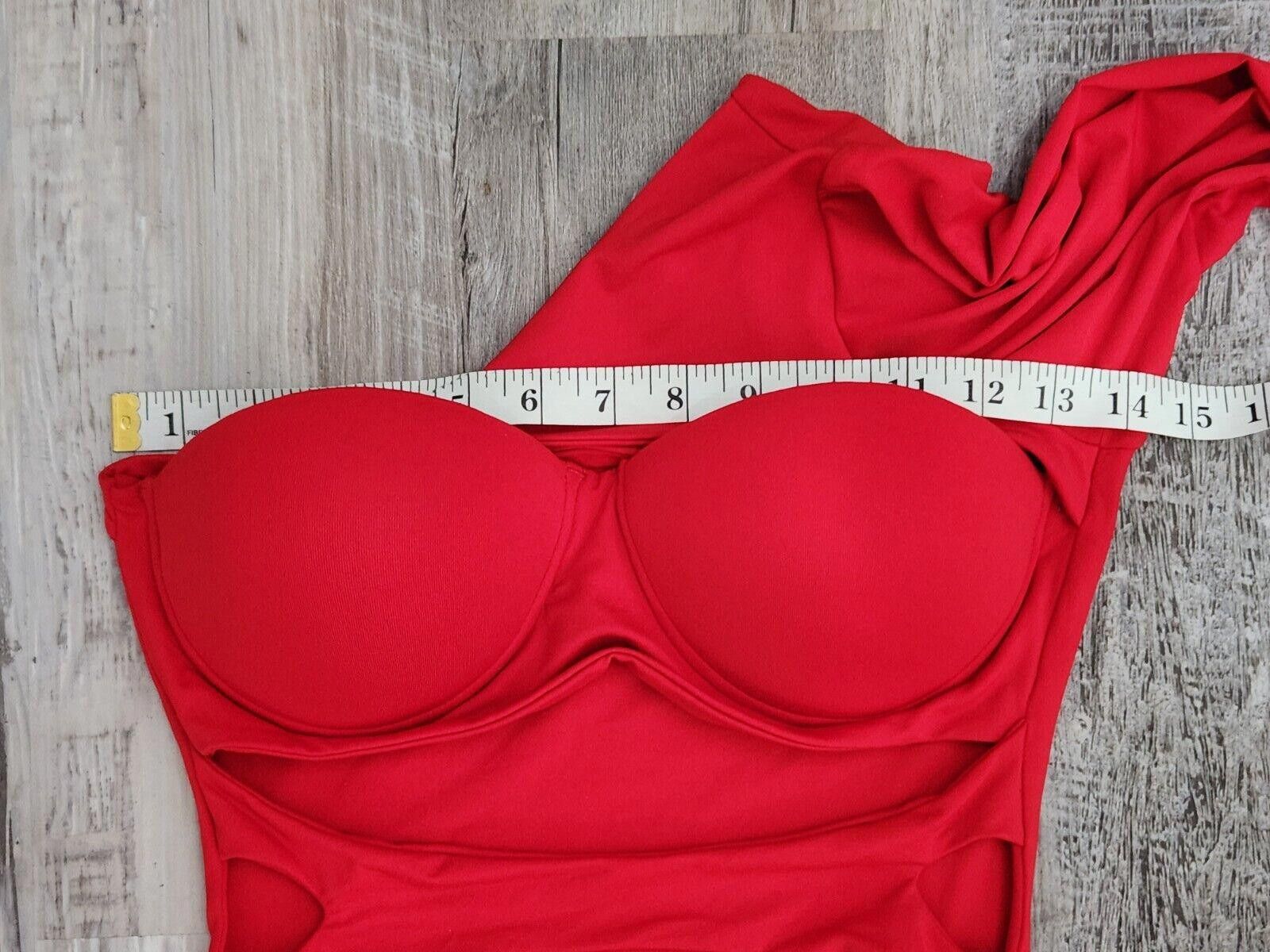 Designer Katherine Mayo Dress Red Cut Out Sexy Small One Sleeve Size S / US 4 / IT 40 - 7 Thumbnail