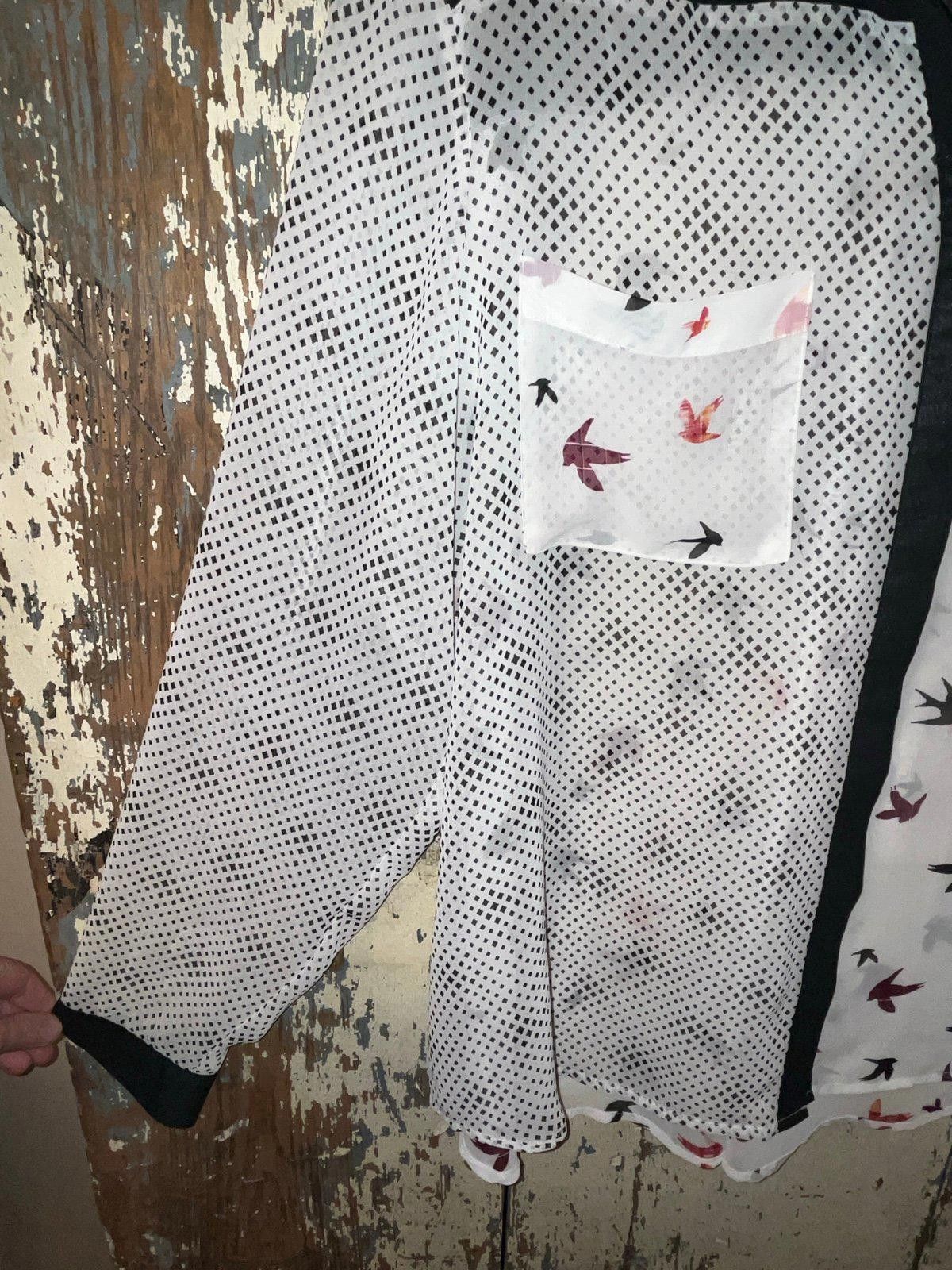 Designer Jaclyn Smith Sheer bird and dot pocket button down shirt XXL Size XXL / US 16-18 / IT 52-54 - 3 Thumbnail