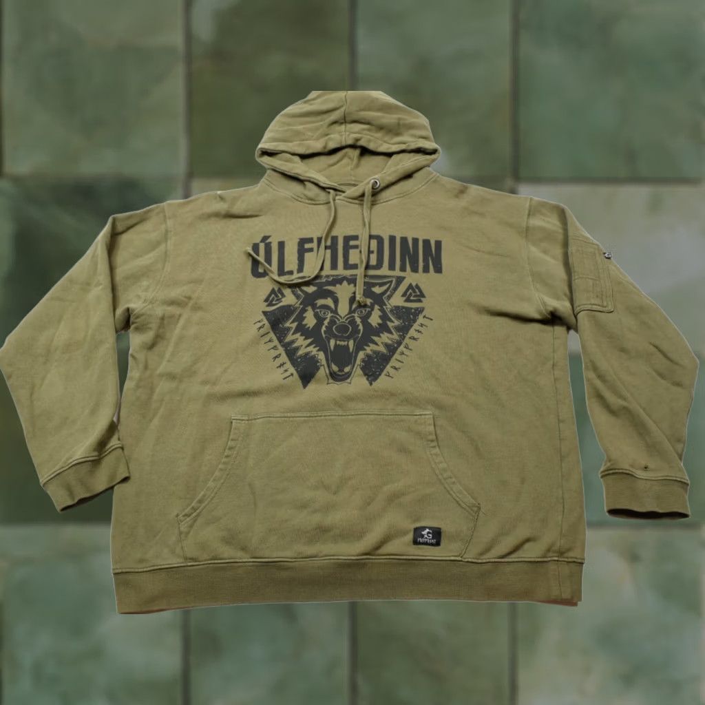 Vintage Grimfrost Hoodie Mens 2XL Green Clan ULFHEDINN Sweater Long Sleeve Viking Size US XXL / EU 58 / 5 - 1 Thumbnail