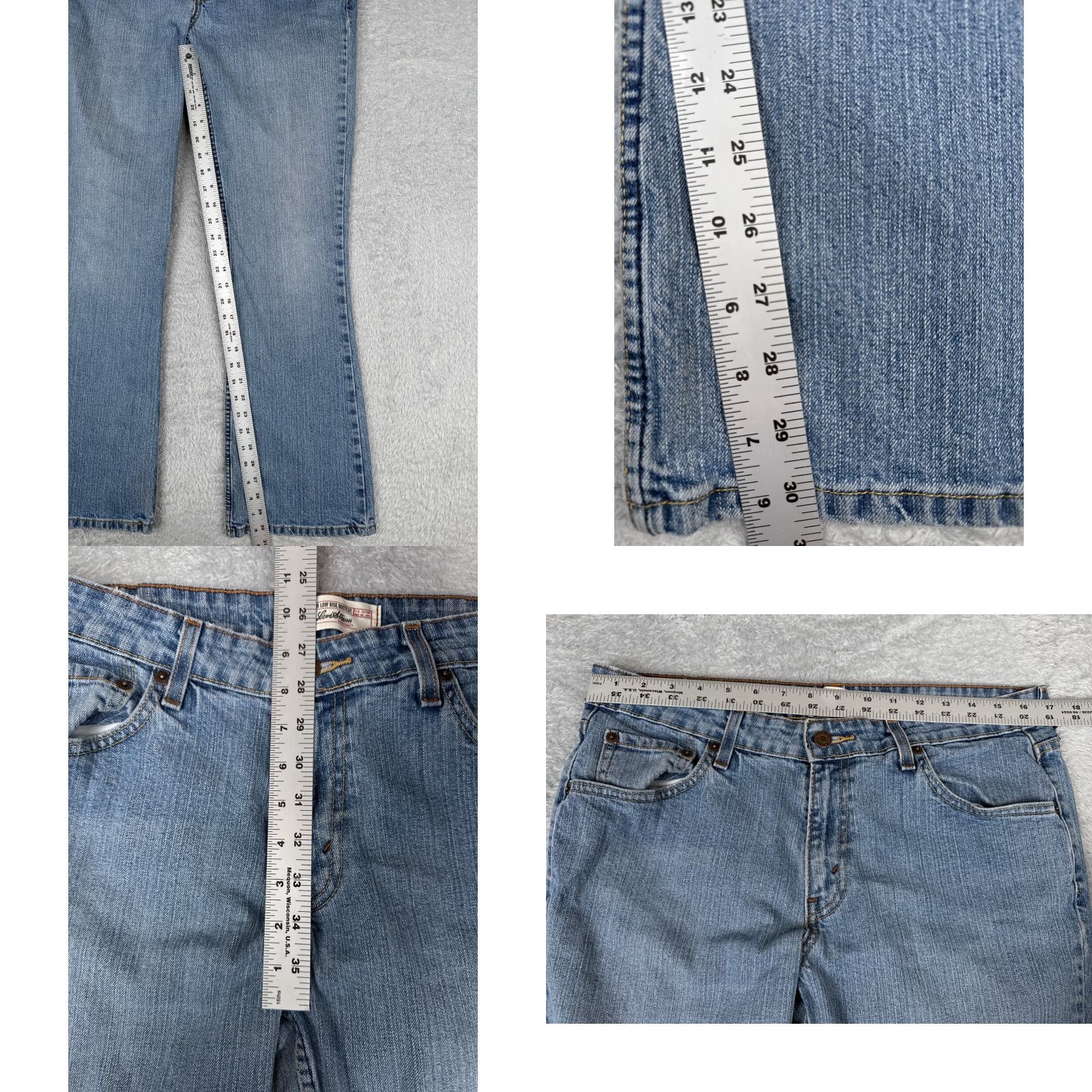 Levi's Levis Jeans Womens 12 Blue Denim Stretch Low Rise Bootcut Cotton Blend 34x31 Size 34" / US 12 / IT 48 - 8 Thumbnail
