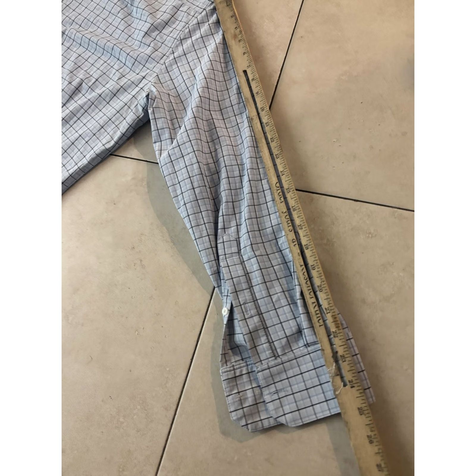 Mizzen+Main Mizzen+Main Shirt Mens Large Blue Check Leeward Trim Fit Long Sleeve Dress Size 42R - 6 Thumbnail