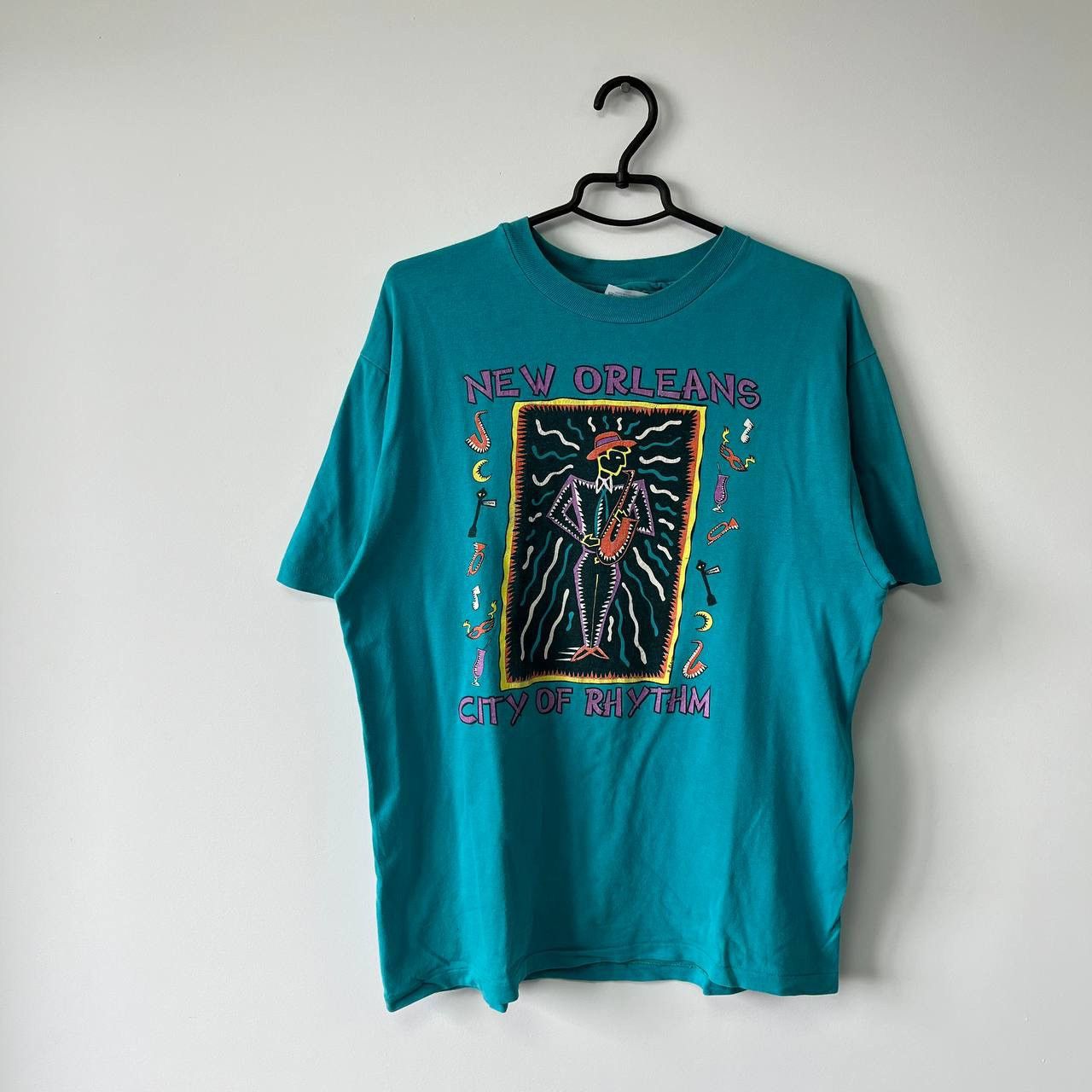 Vintage Vintage 90s New Orleans Jazz Art Festival Music Single Size US L / EU 52-54 / 3 - 1 Thumbnail