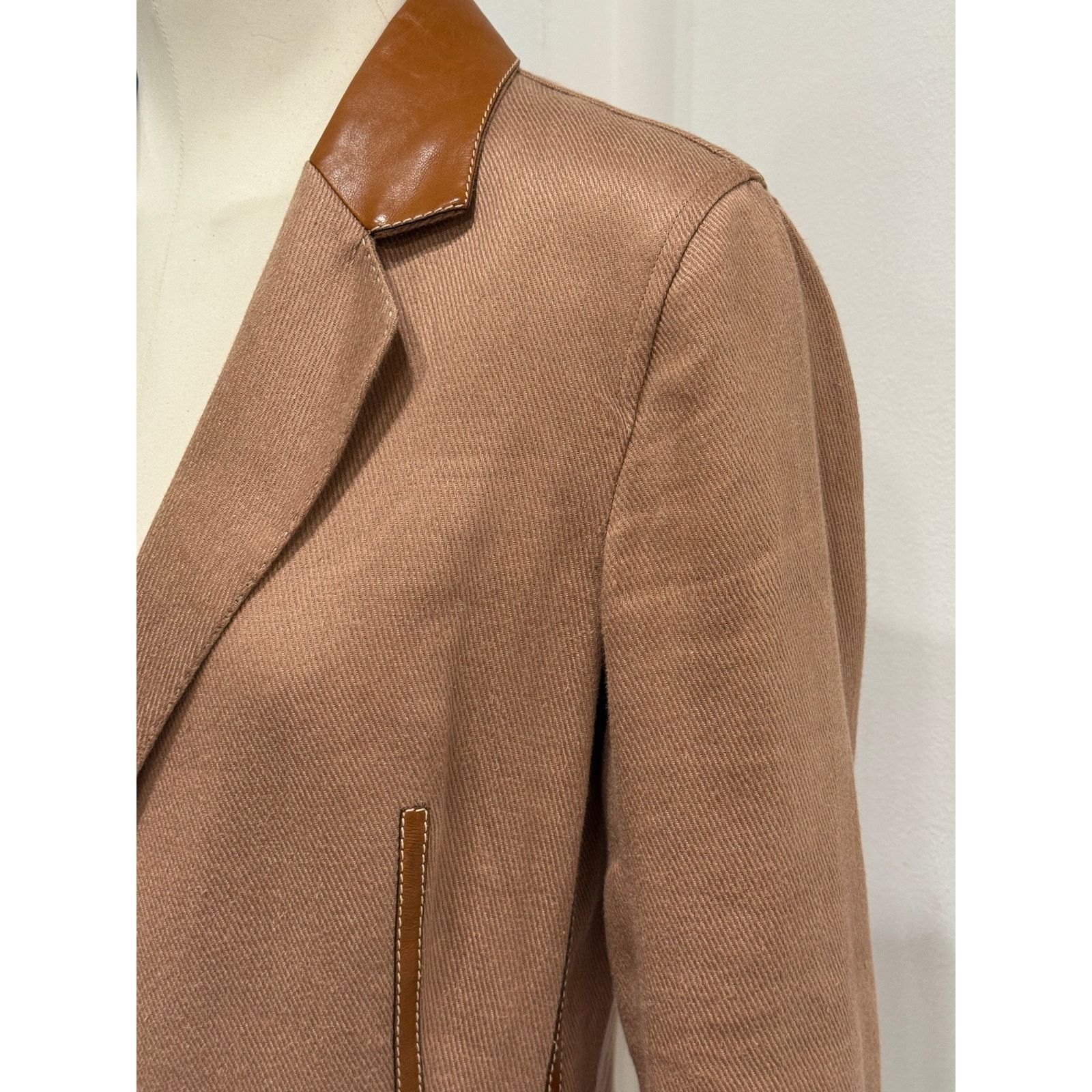 Hermes 1990s Hermès leather collar blazer Size M / US 6-8 / IT 42-44 - 6 Thumbnail