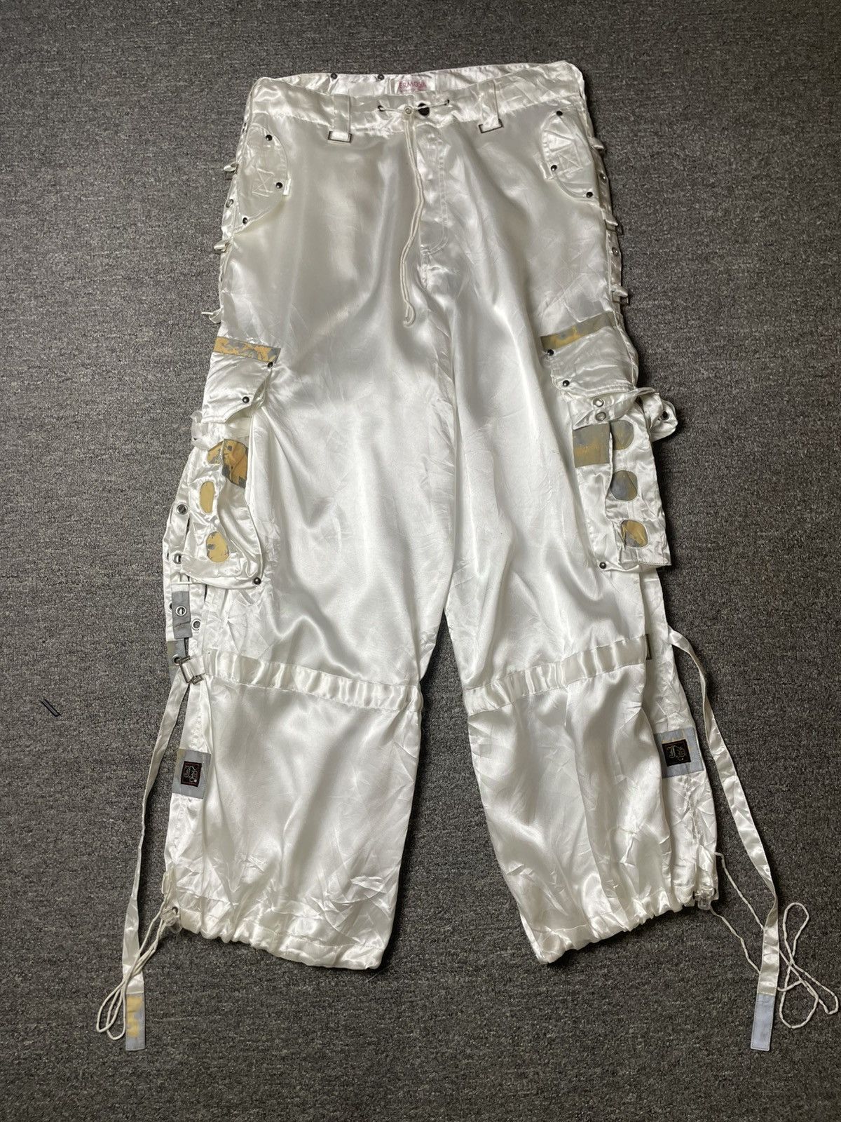 Japanese Brand 🔥 Ermosa by Juvenile Delinquent Satin Cargo Pants 🔥 (142) Size US 34 / EU 50 - 1 Thumbnail