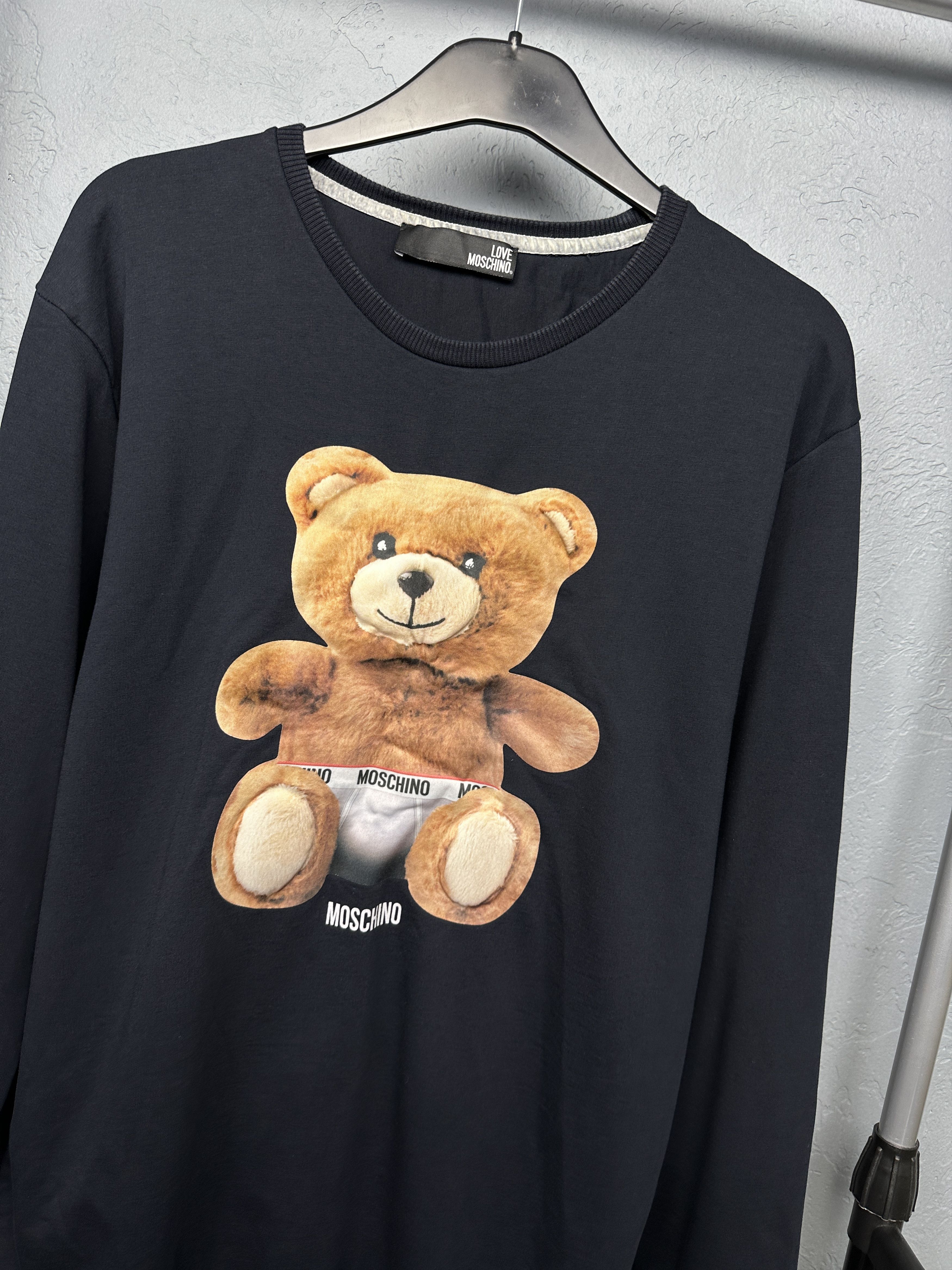 Moschino Love Moschino Mens Crew Neck Sweatshirt Bear Size US L / EU 52-54 / 3 - 2 Thumbnail