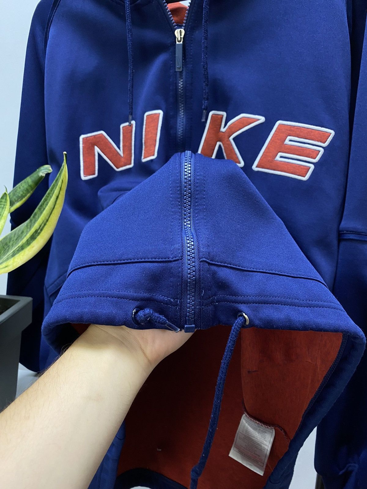 Nike × Vintage 90s NIKE Zip HOODED Y2k CENTRAL HOODIE Size US L / EU 52-54 / 3 - 4 Thumbnail