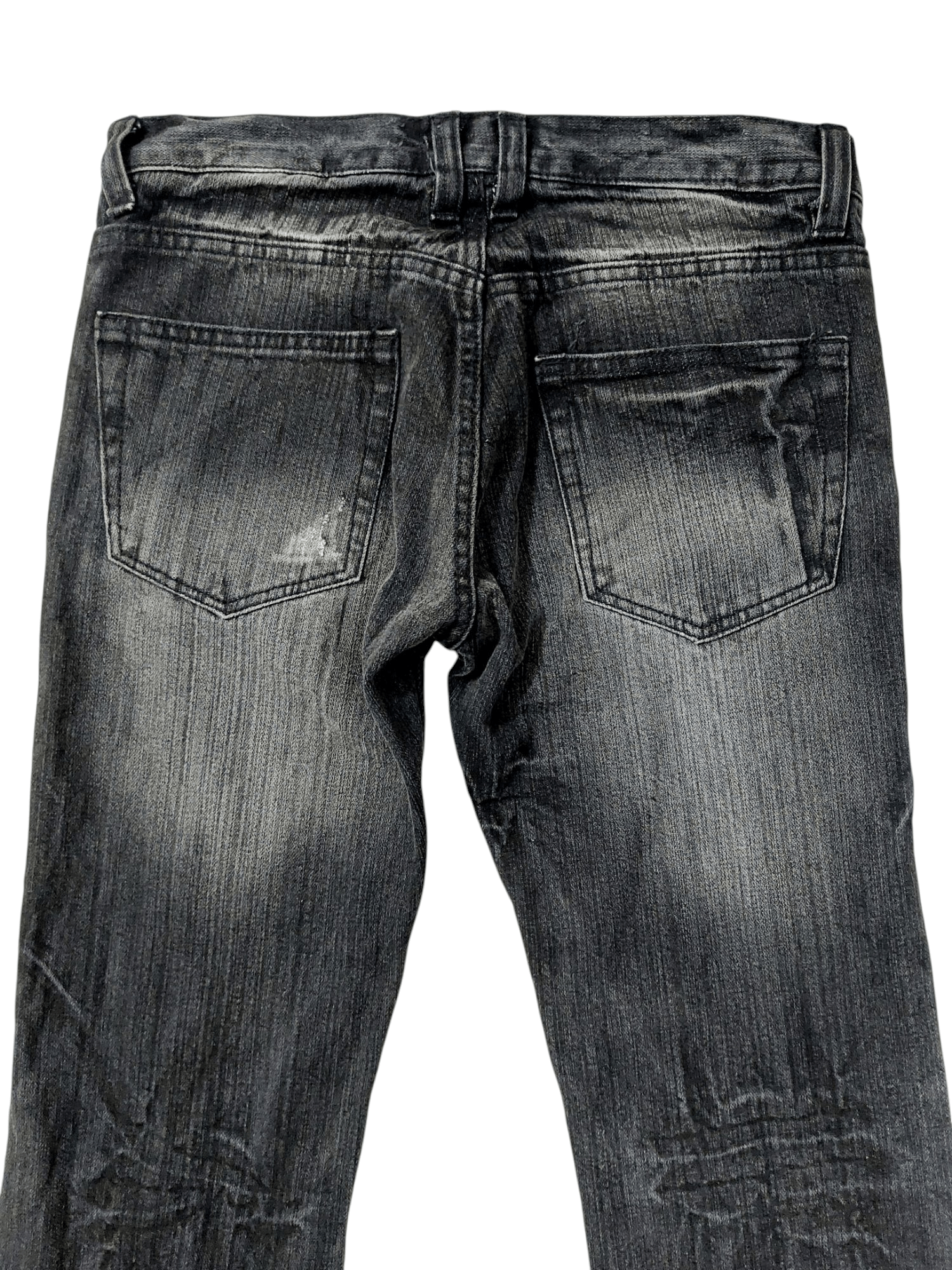 Grudged Limited Ripped Stitch Flare Denim