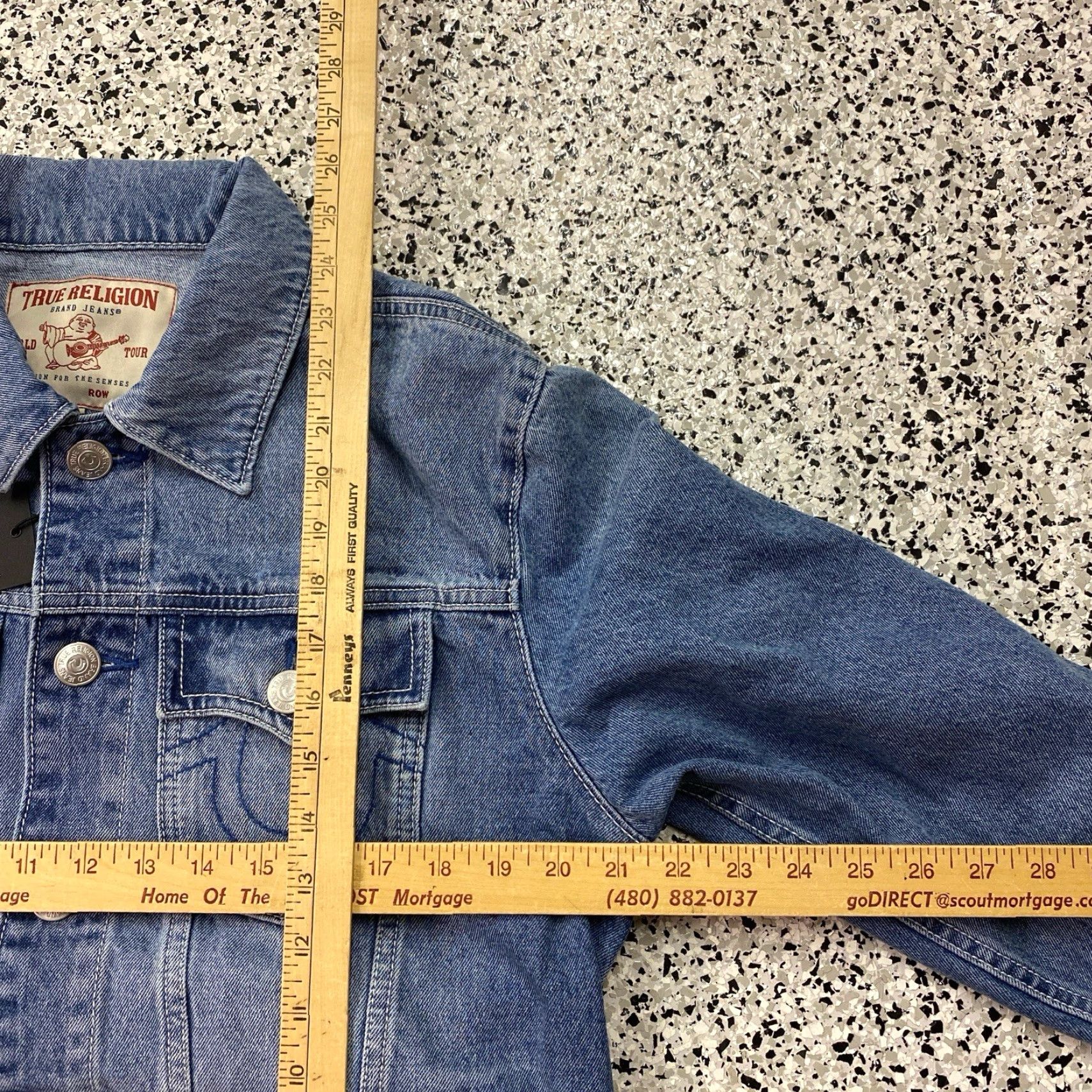 True Religion True Religion Jesse SN Trucker Denim Blue Wash Jean Jacket Mens Medium NWT Size US 31 - 4 Thumbnail