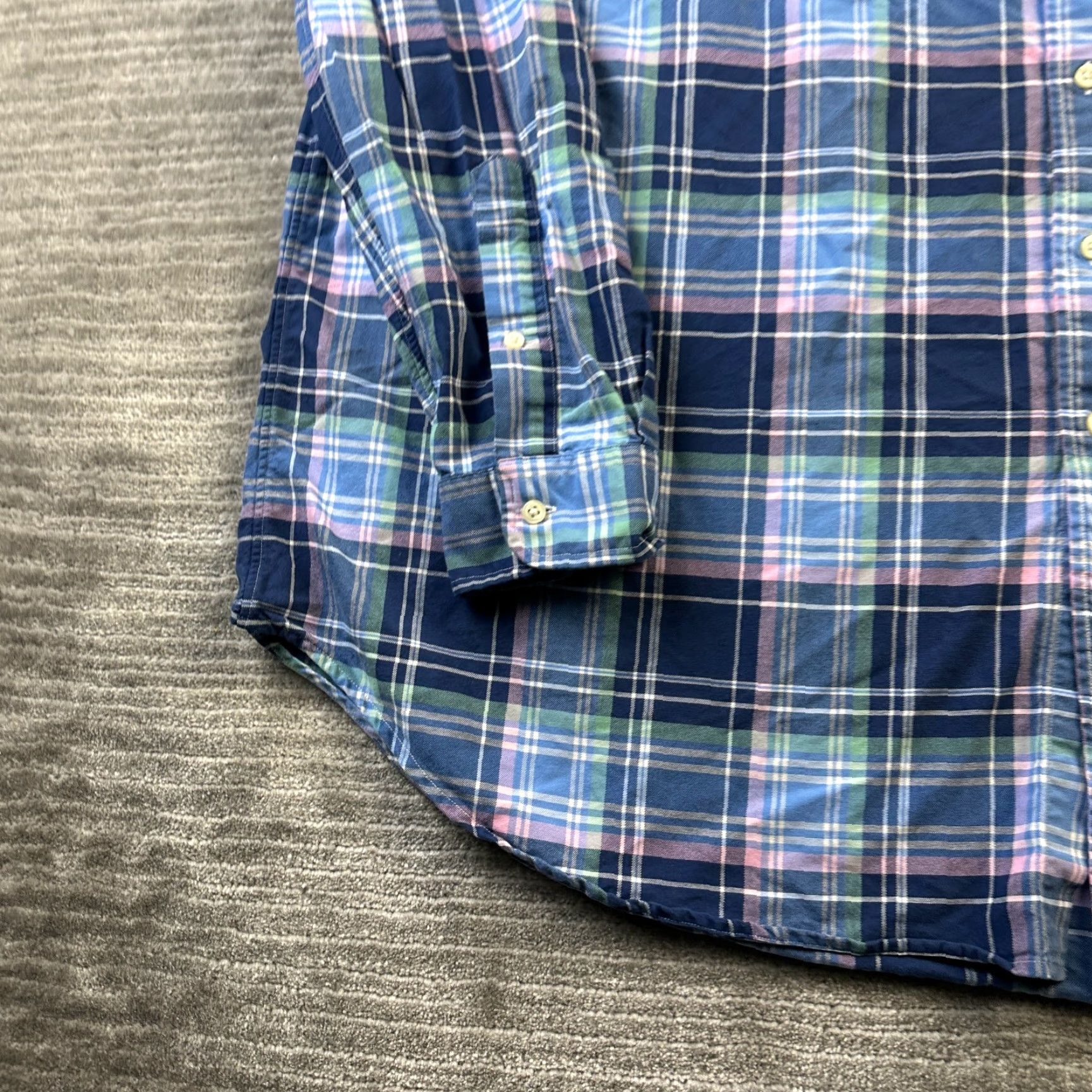Polo Ralph Lauren Polo Ralph Lauren Shirt Mens 3XB 3XL Big Blue Button Up Pony Oxford Plaid Size US XXL / EU 58 / 5 - 6 Thumbnail