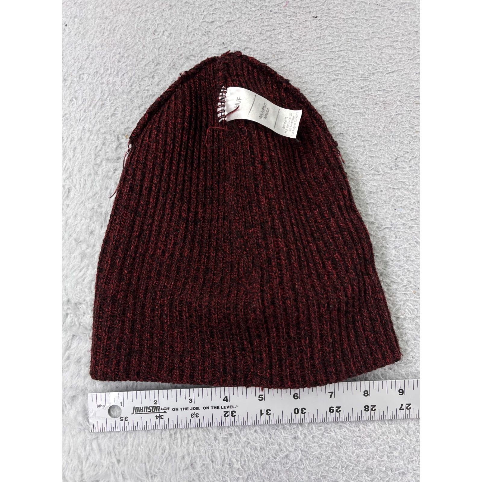 Huf HUF Beanie Hat Adult One Size Red Black Knit 100% Acrylic Ski Winter Mens Beanie Size ONE SIZE - 5 Thumbnail