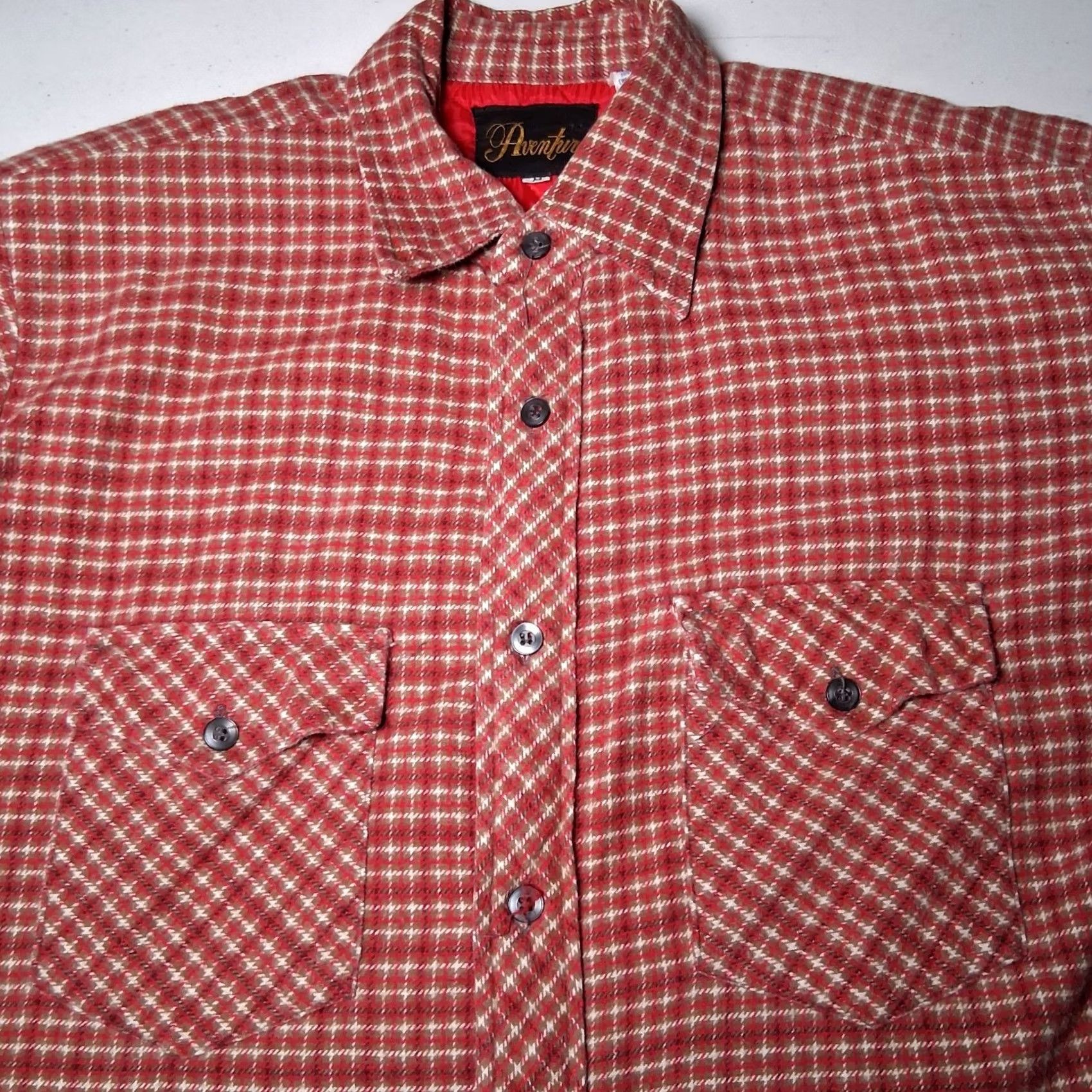 Vintage VINTAGE Aventura Red Plaid Quilted Shirt Jacket Men Medium Workwear Size US M / EU 48-50 / 2 - 2 Thumbnail