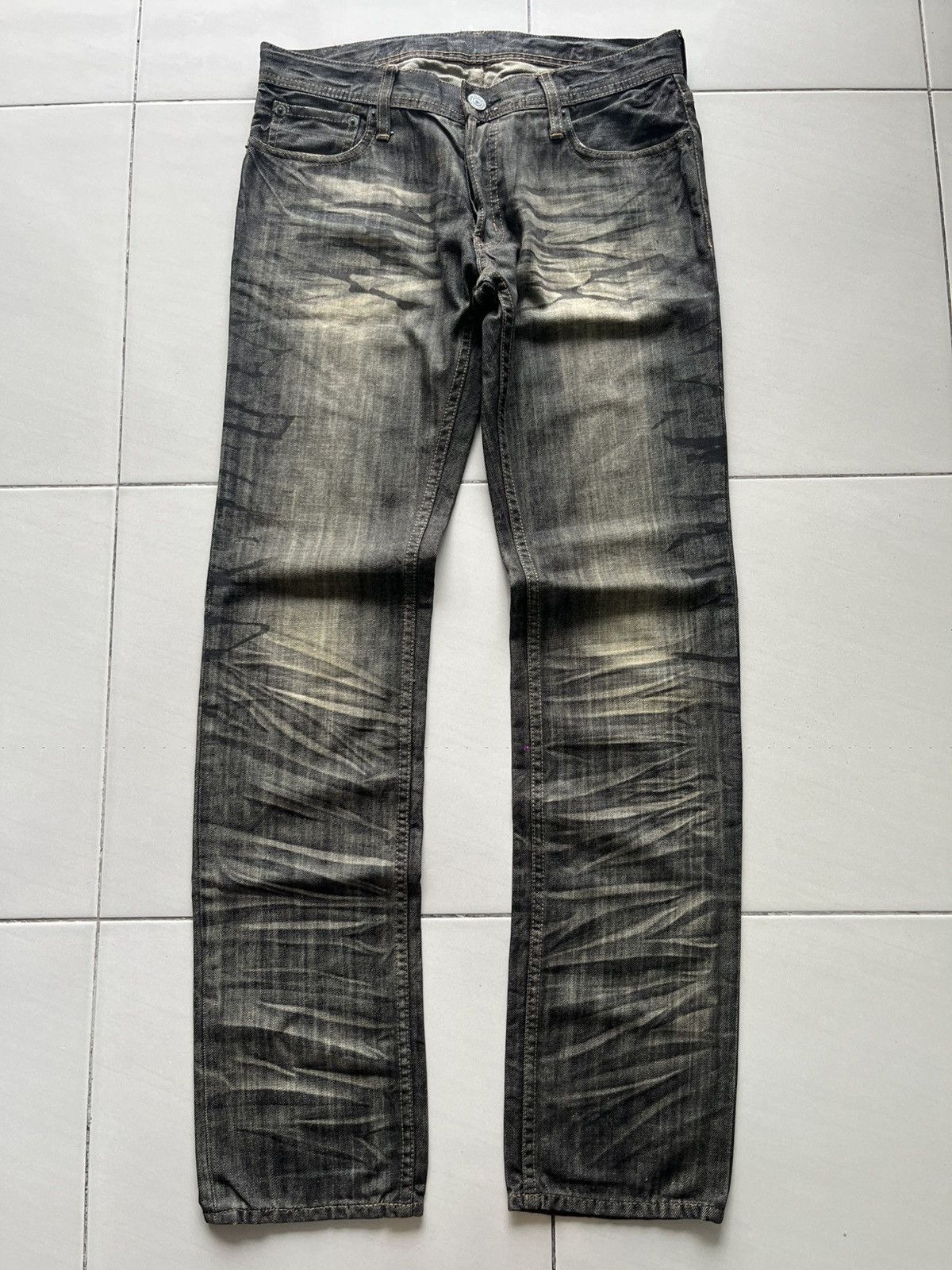 If Six Was Nine Vintage Edge Rupert Claws Punk Gothic Straight Cut Jeans Size US 32 / EU 48 - 1 Thumbnail