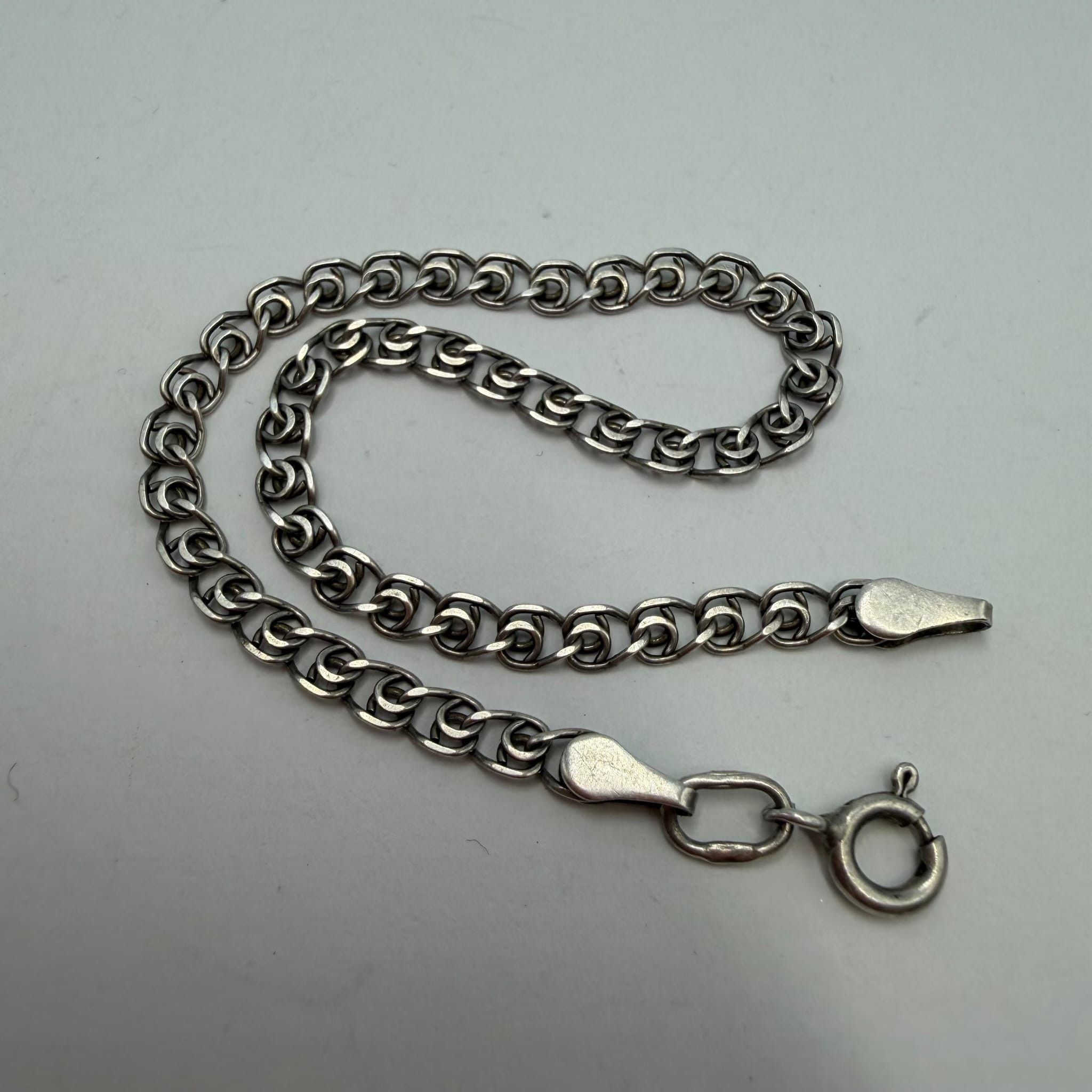 Sterling Silver Vintage 925 Sterling Silver Chain Bracelet Classic Chain Size ONE SIZE - 1 Thumbnail