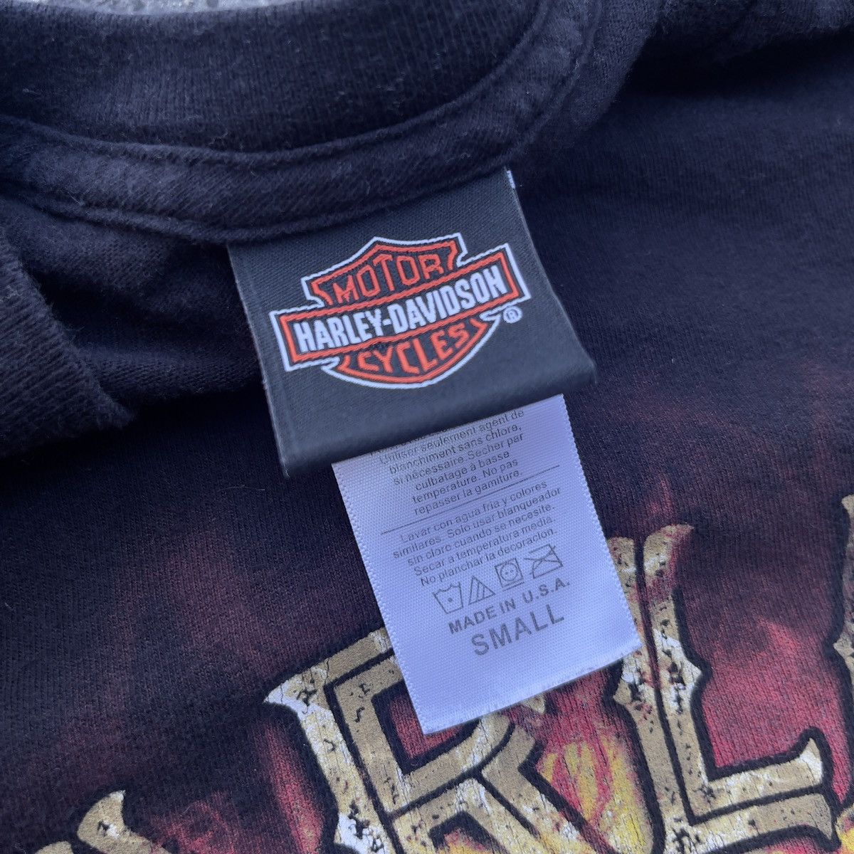 Harley Davidson × Vintage Vintage HARLEY DAVIDSON OF NEW YORK Faming Skull Shirt Size US S / EU 44-46 / 1 - 3 Thumbnail