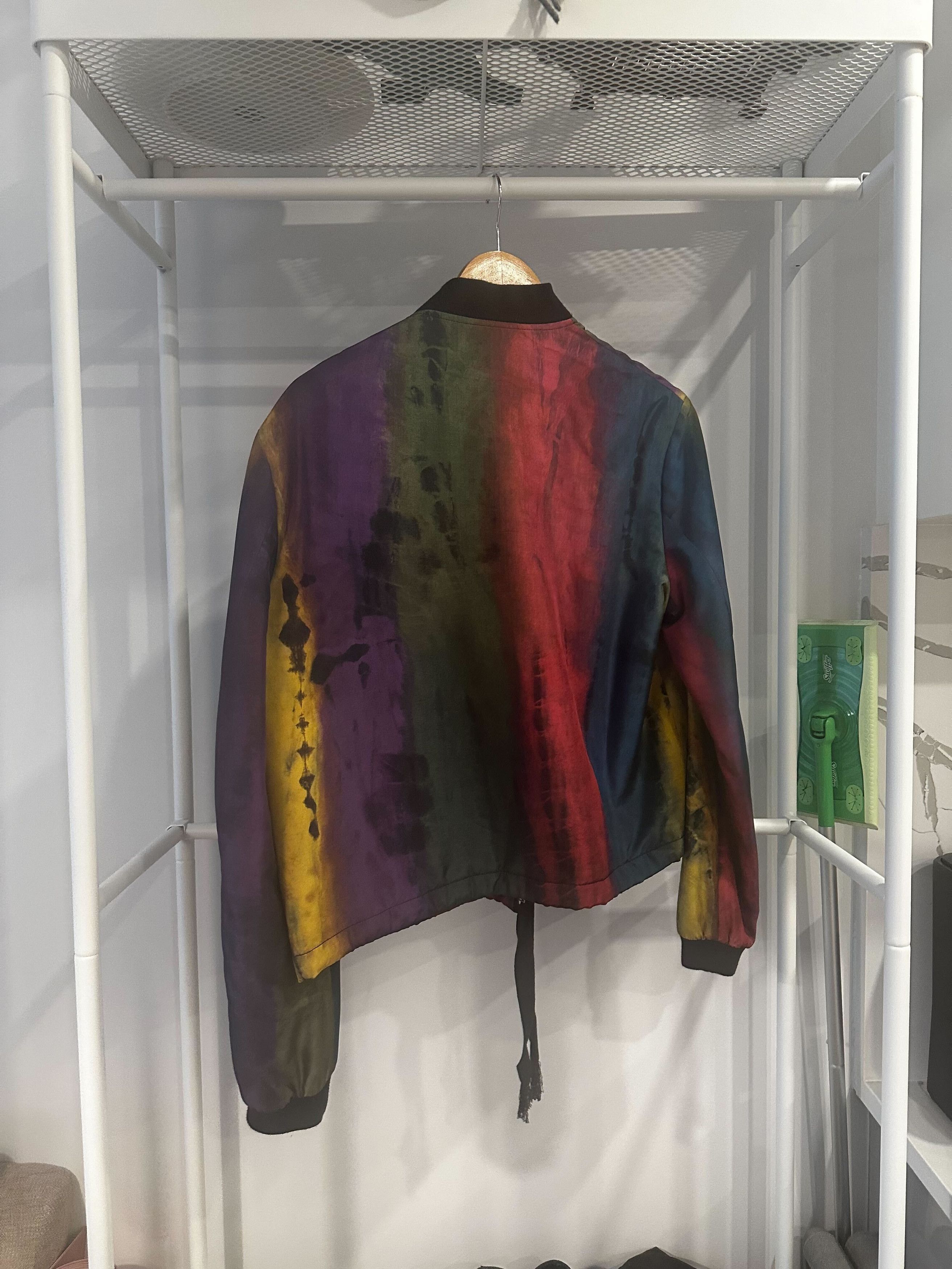Saint Laurent Paris Multicolor Silk Tie-Dye Bomber Jacket Size US S / EU 44-46 / 1 - 2 Thumbnail