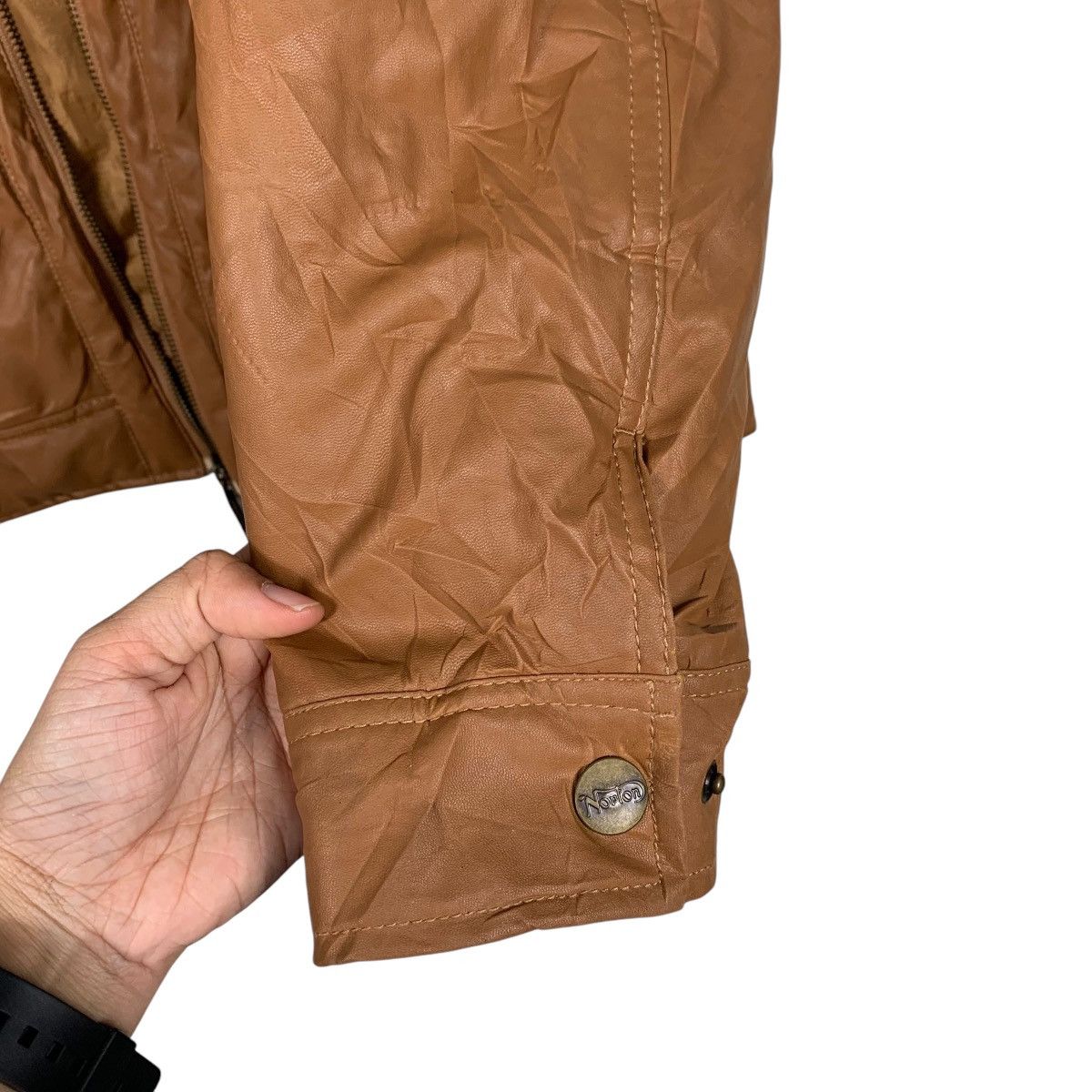 Japanese Brand Norton Motorcycle Riding Synthetic Leather Jacket Size US XXL / EU 58 / 5 - 13 Thumbnail