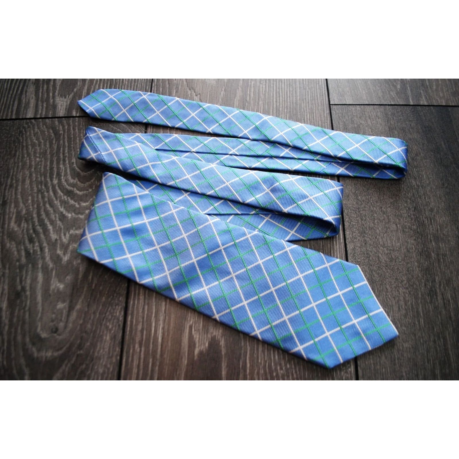 Brooks Brothers BROOKS BROTHERS BLUE MEN'S 100% SILK NECKTIE DESIGNER CHECKED MADE IN USA WOVEN Size ONE SIZE - 3 Thumbnail