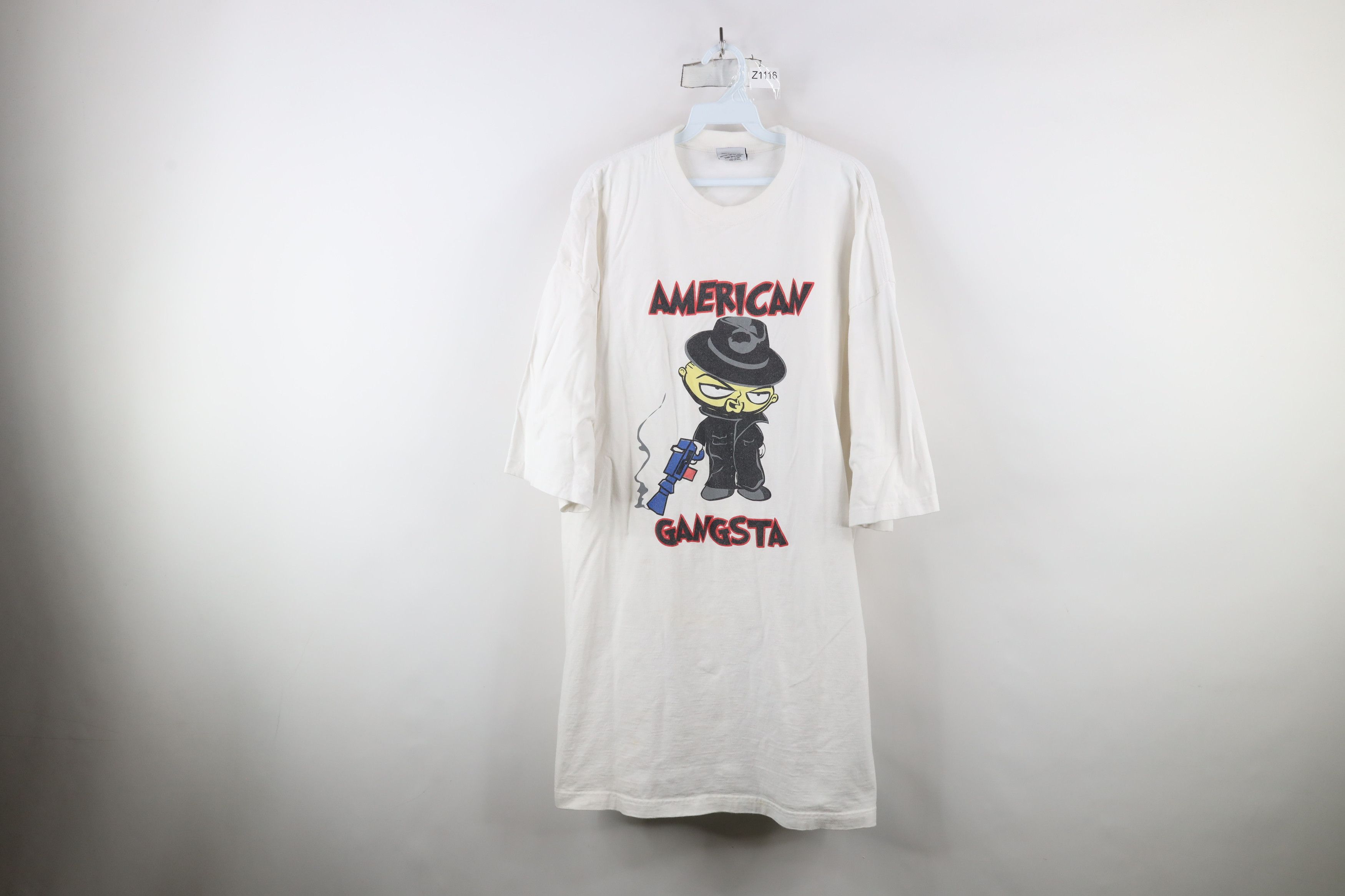 Vintage Vintage Y2K Family Guy American Gangster T-Shirt White Size US XXL / EU 58 / 5 - 1 Thumbnail