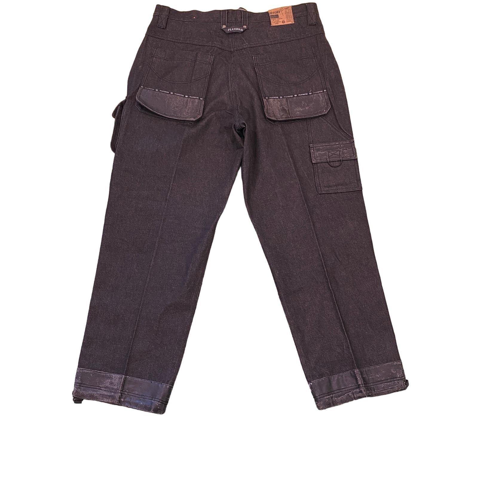 Bare Fox Hip Hop History Y2K Baggy Cargo Jeans Men's 40